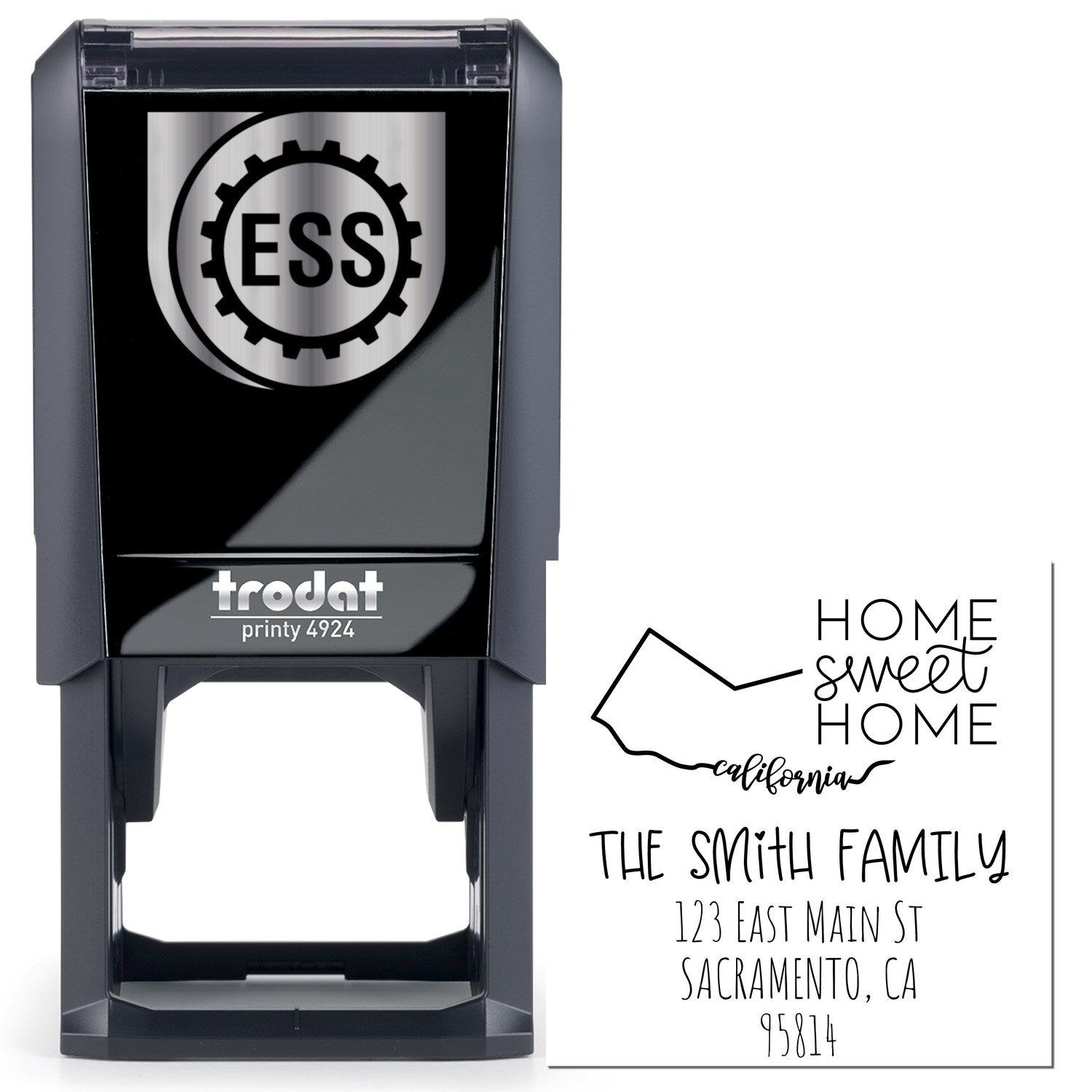 Self-Inking California Home Sweet Home Custom Mailing Address Stamp