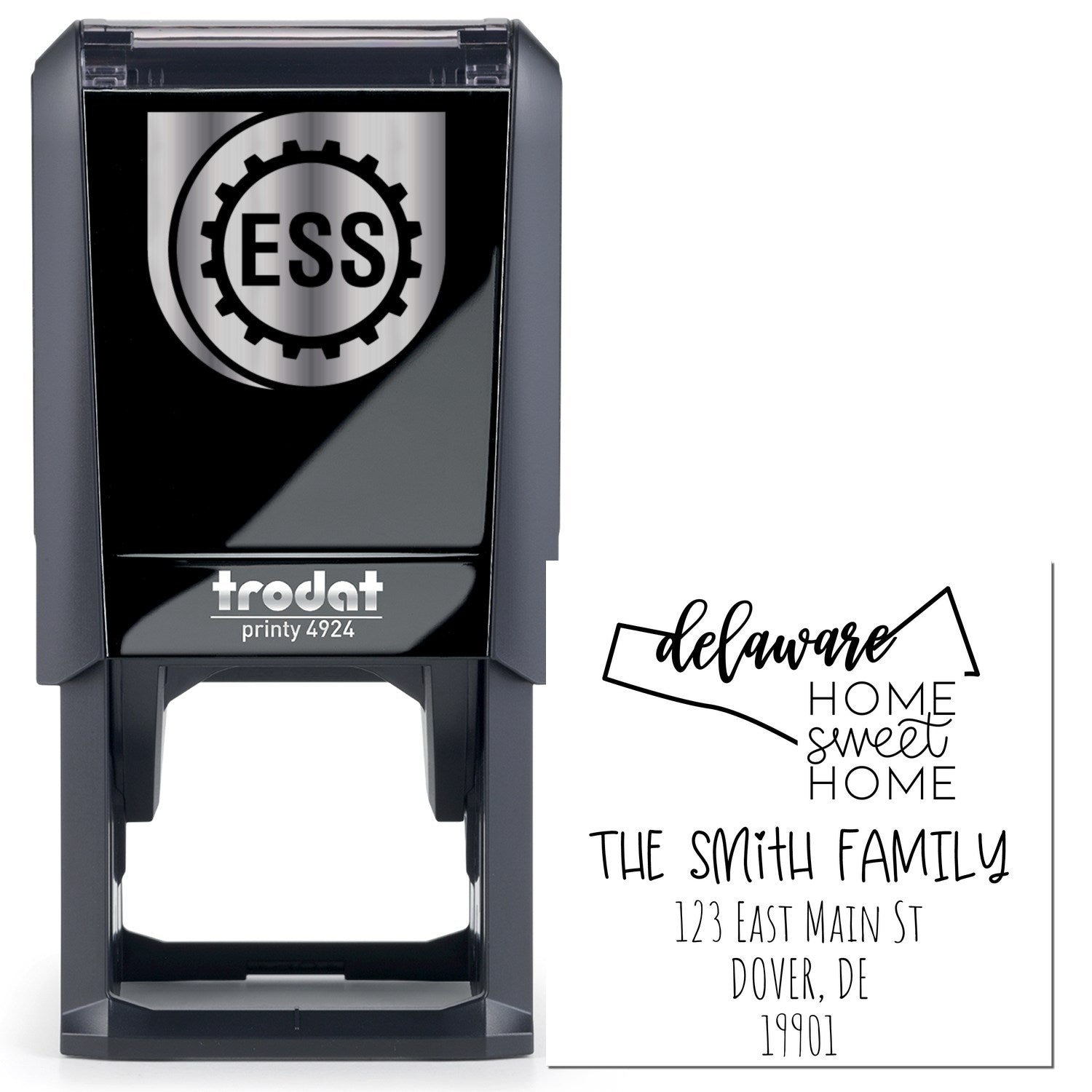 Self-Inking Delaware Home Sweet Home Custom Mail Address Stamp