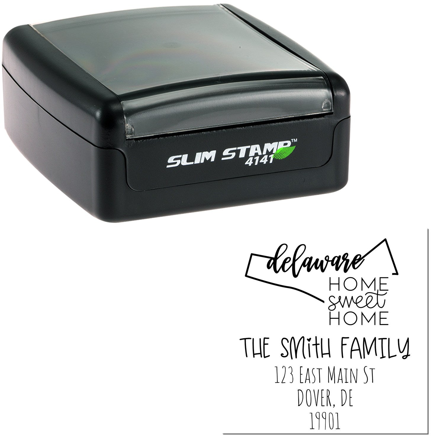 Slim Delaware Home Sweet Home Customized Return Address Stamper