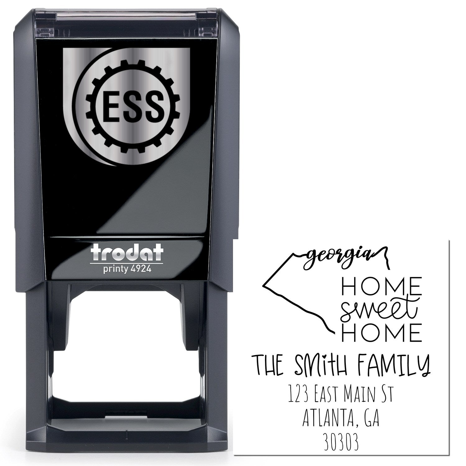 Self-Inking Georgia Home Sweet Home Custom Mail Address Rubber Stamp