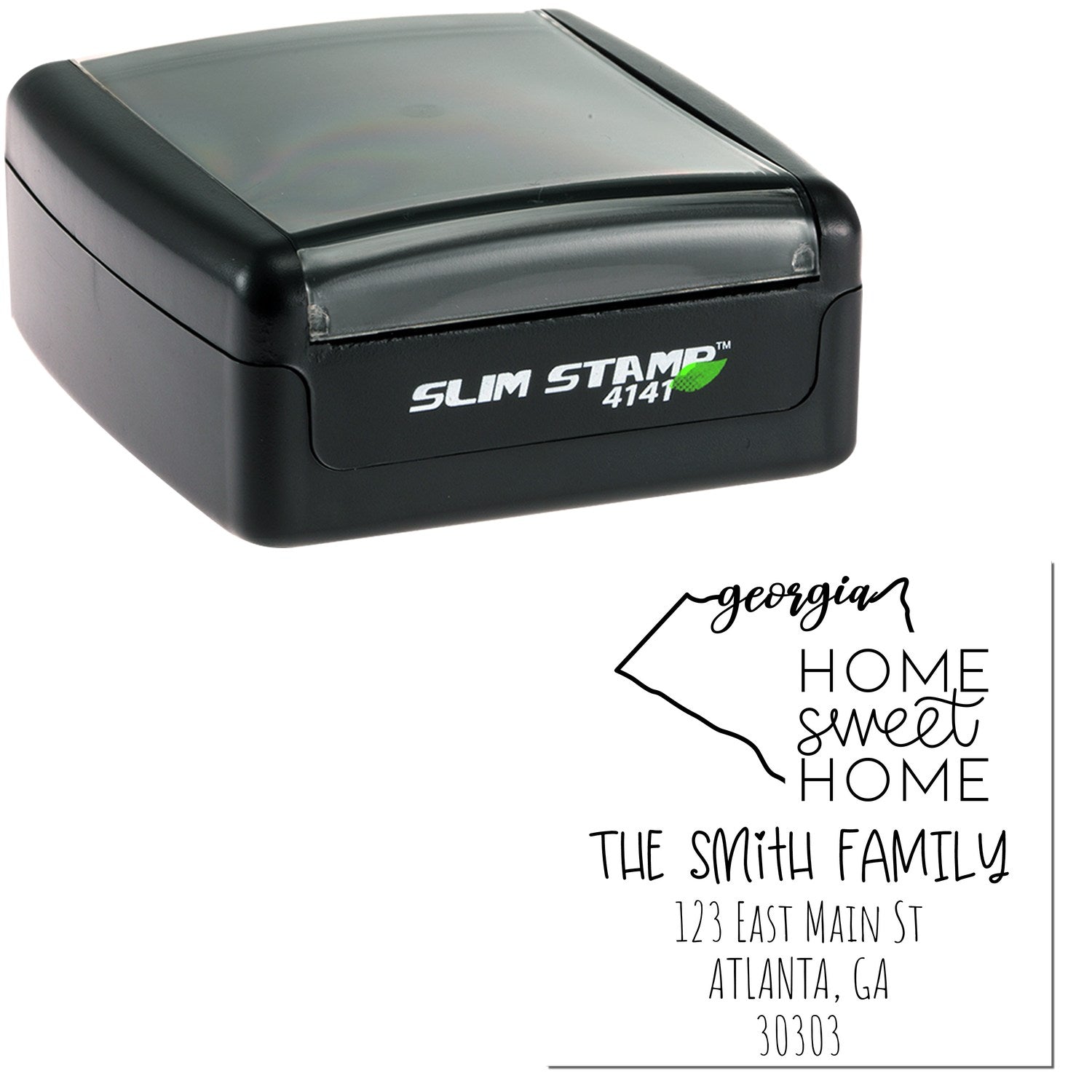 Slim Georgia Home Sweet Home Customized Name and Address Stamp