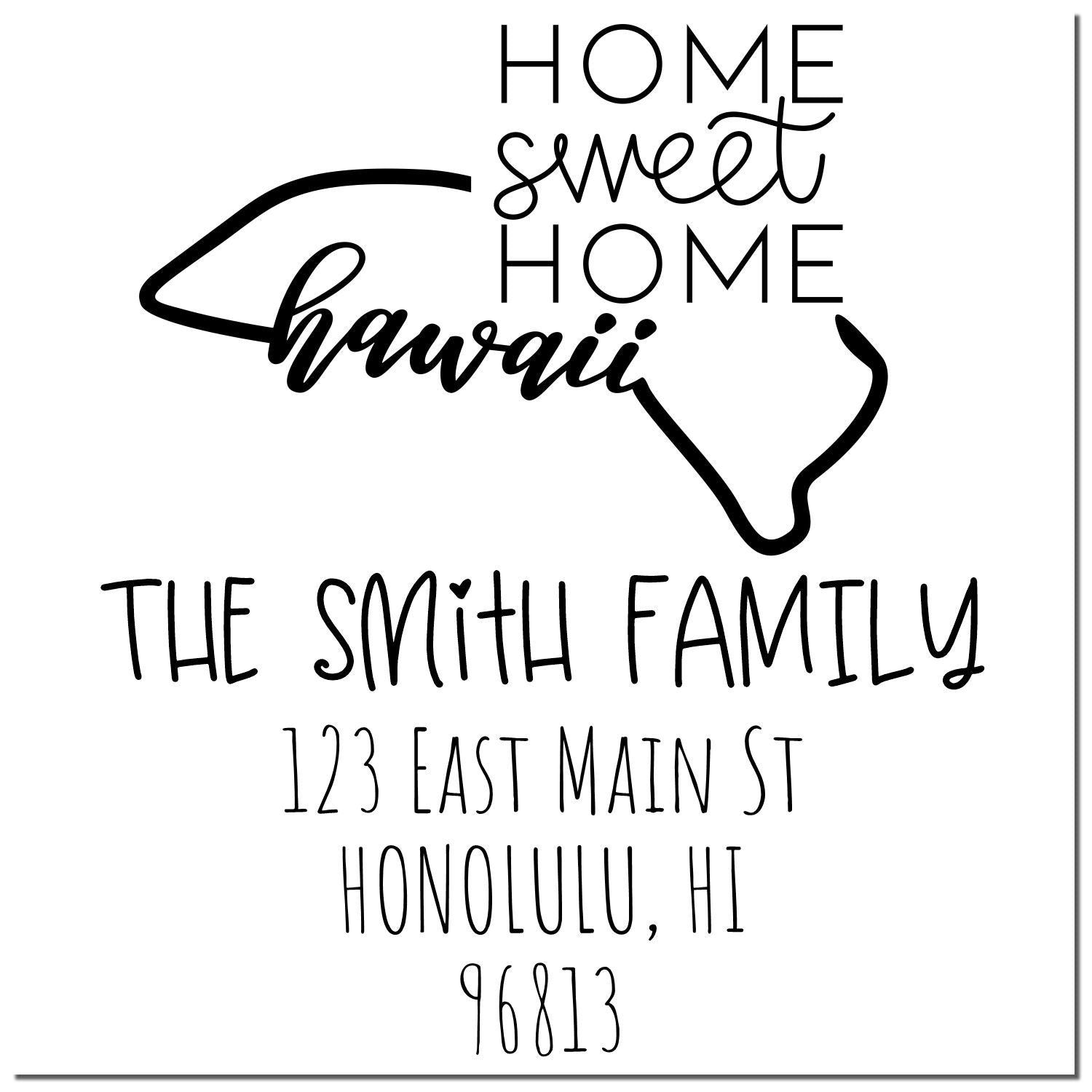 Self-Inking Hawaii Home Sweet Home Custom New Address Stamp