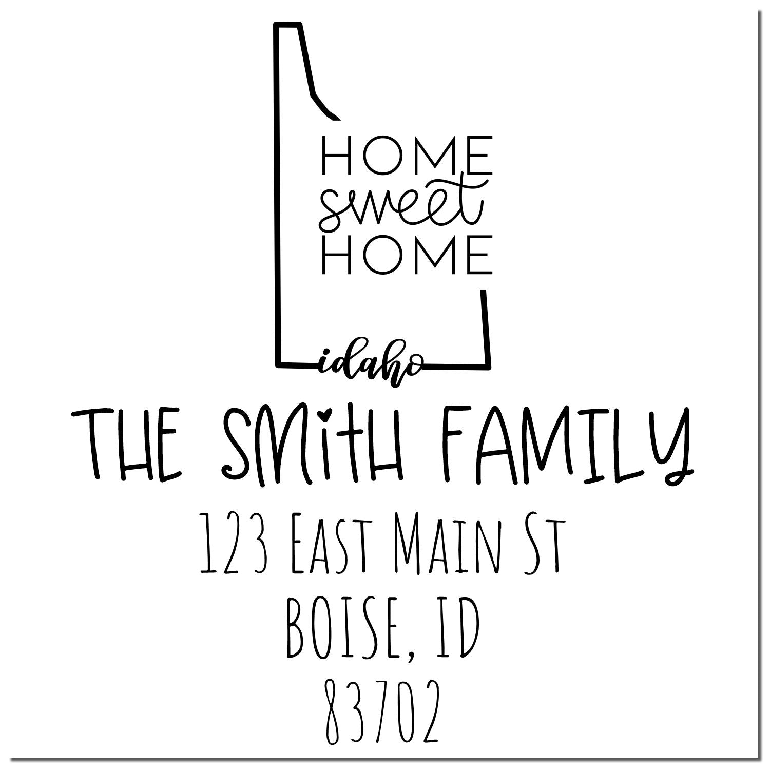 Self-Inking Idaho Home Sweet Home Custom New Address Stamper