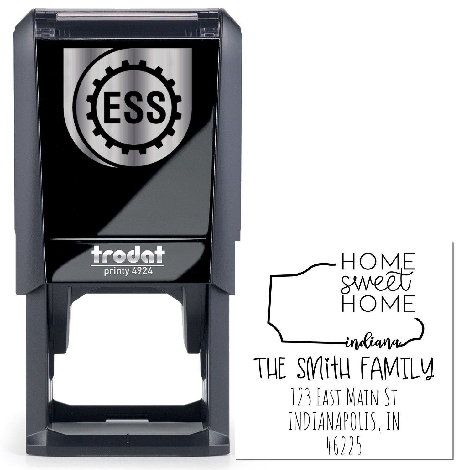 Self-Inking Indiana Home Sweet Home Custom Home Address for Envelopes Stamp