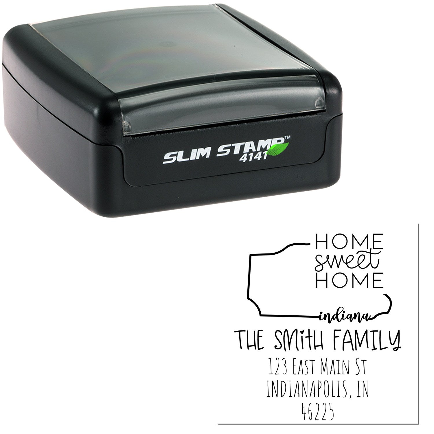 Slim Indiana Home Sweet Home Customized Mailing Stamper