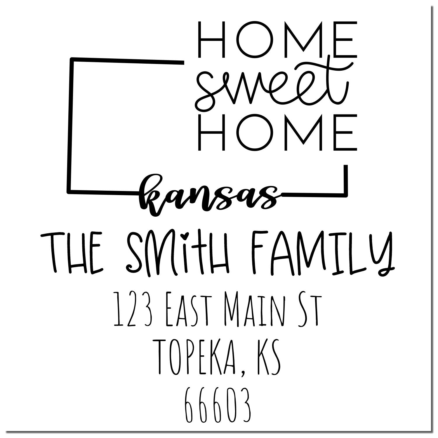 Slim Kansas Home Sweet Home Customized Mail Stamp