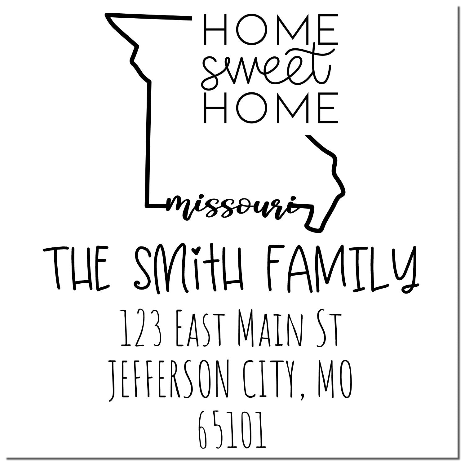 PSI Pre-Inked Missouri Home Sweet Home Customized Mail Stamper