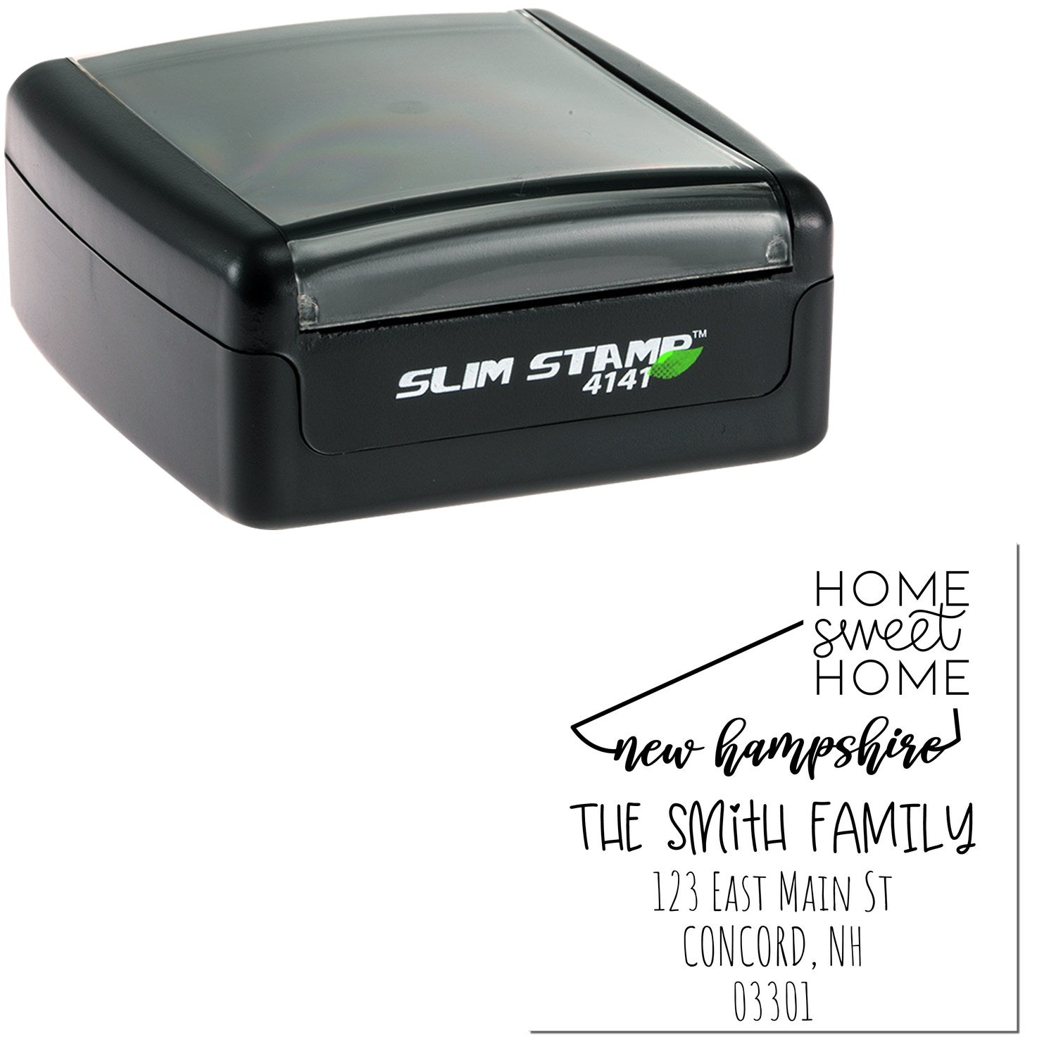 Slim New Hampshire Home Sweet Home Customized Mailing Address Stamper