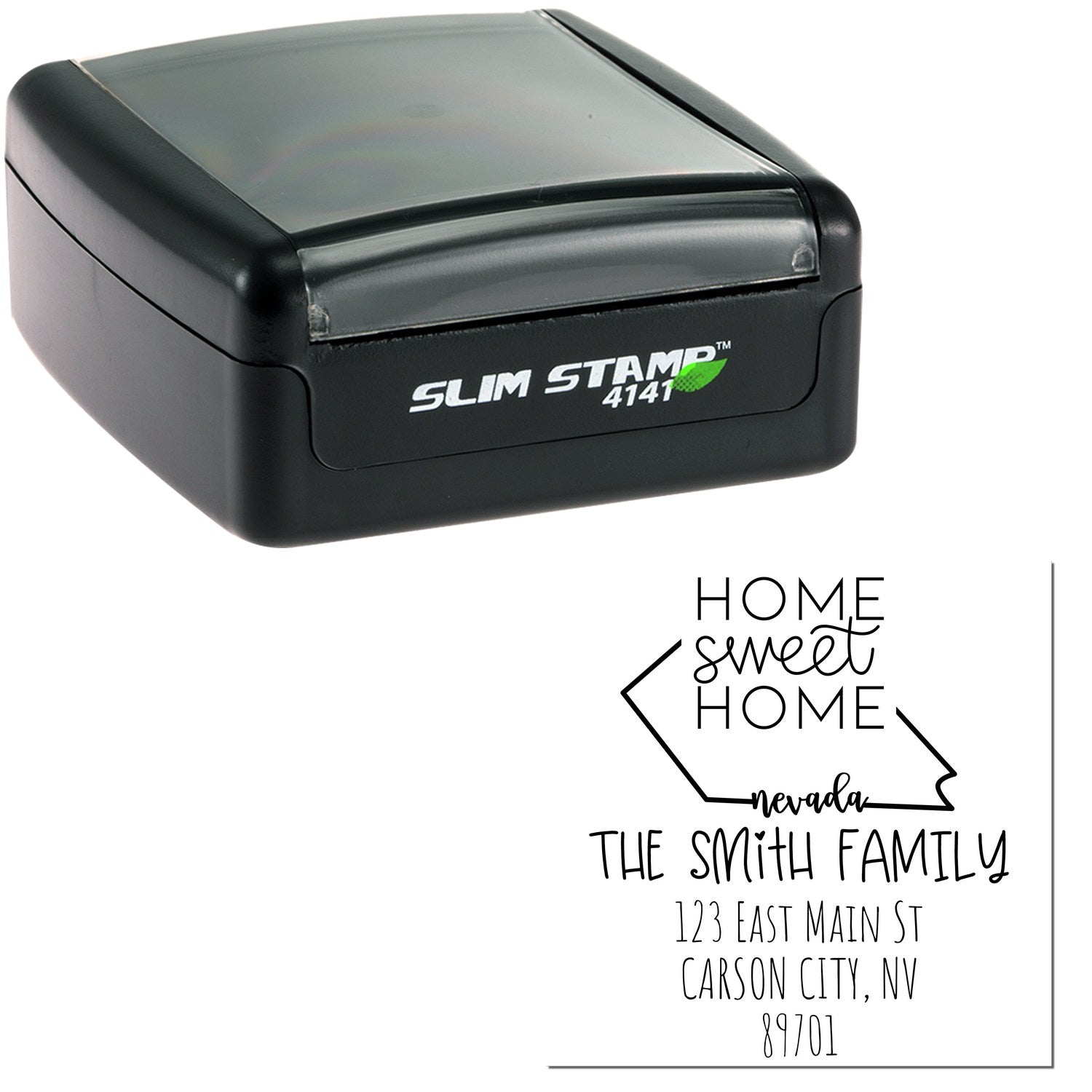 Slim Nevada Home Sweet Home Customized Mailing Address Stamp