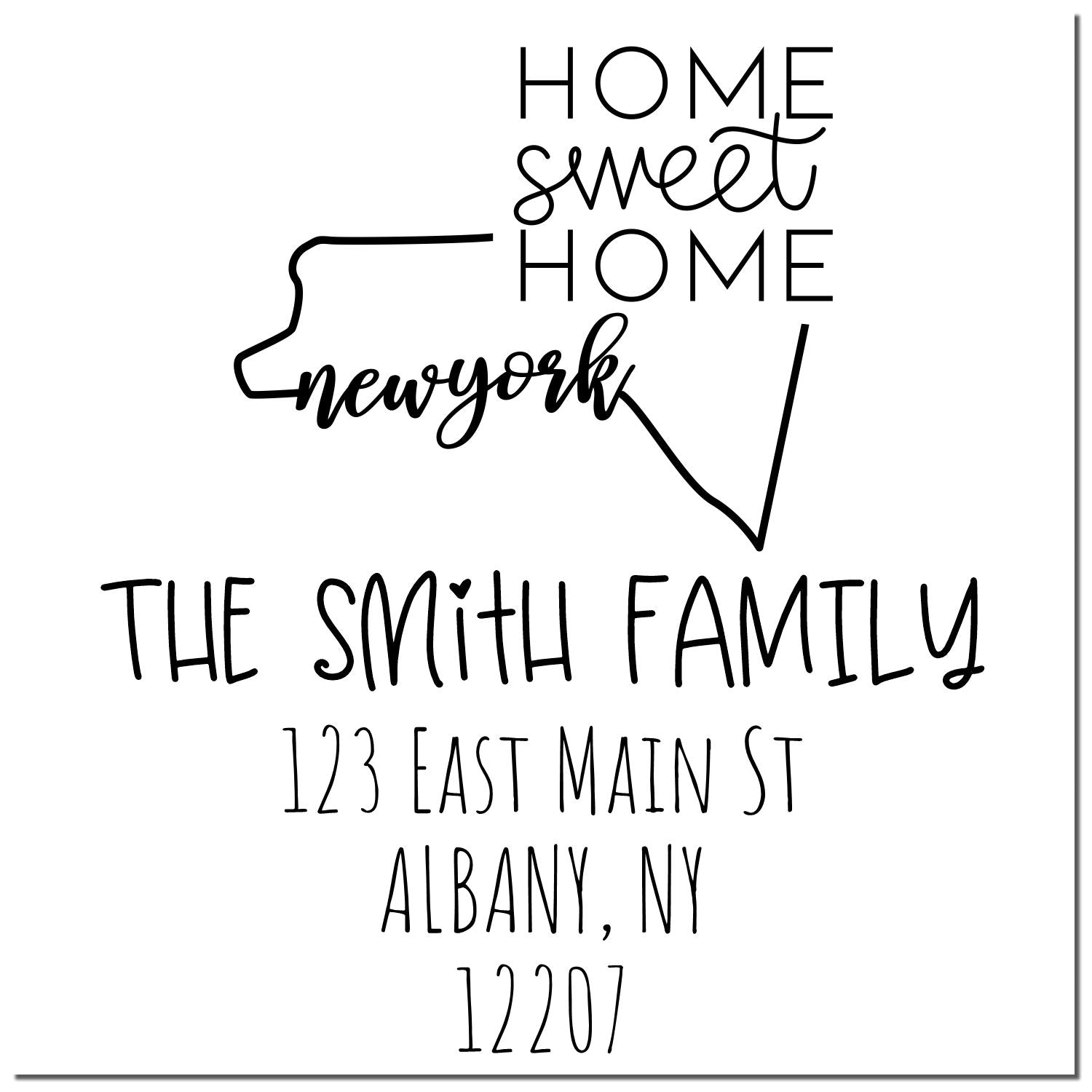 Self-Inking New York Home Sweet Home Customized Mail Stamp