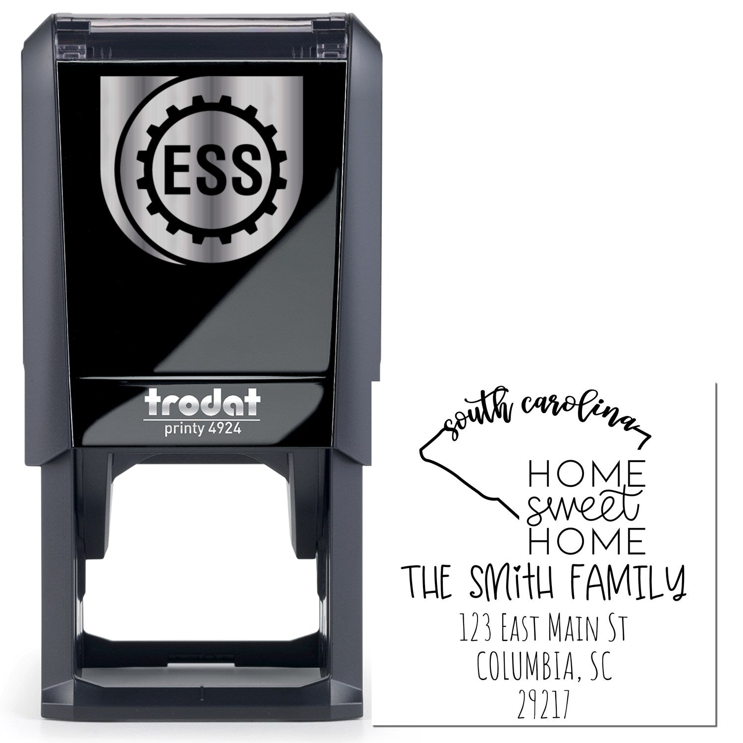 Self-Inking South Carolina Home Sweet Home Customized New Home Address Rubber Stamp