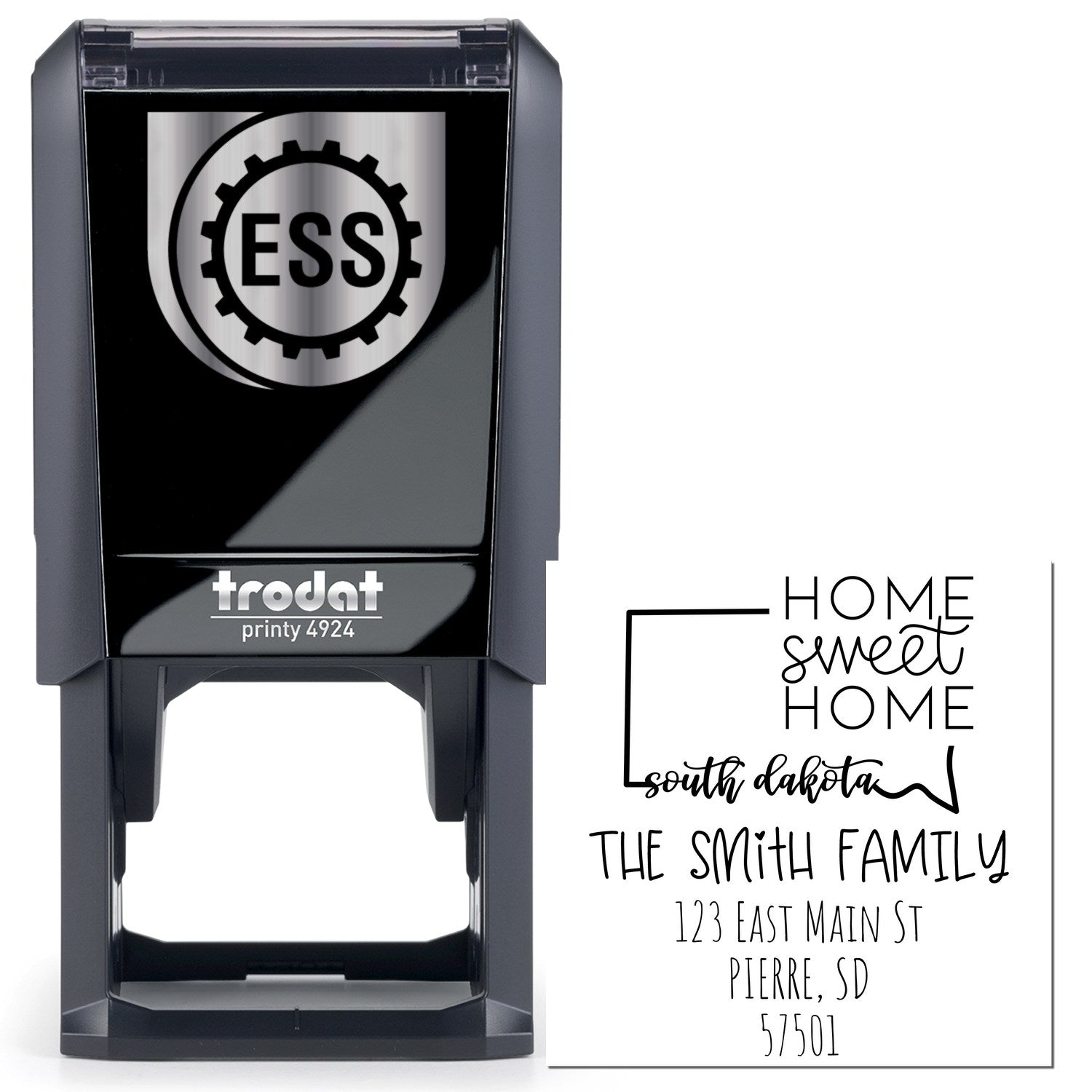 Self-Inking South Dakota Home Sweet Home Customized Address Return Stamp