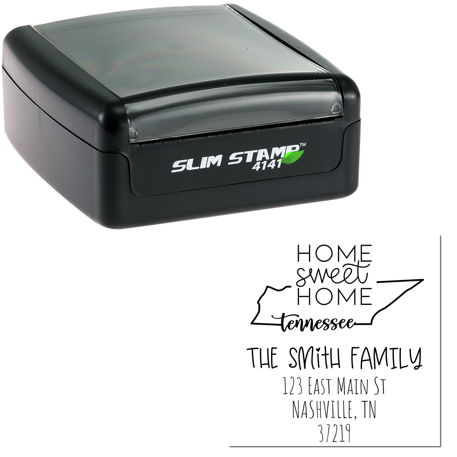 Slim Tennessee Home Sweet Home Customized Address Label Pre-Inked Stamp