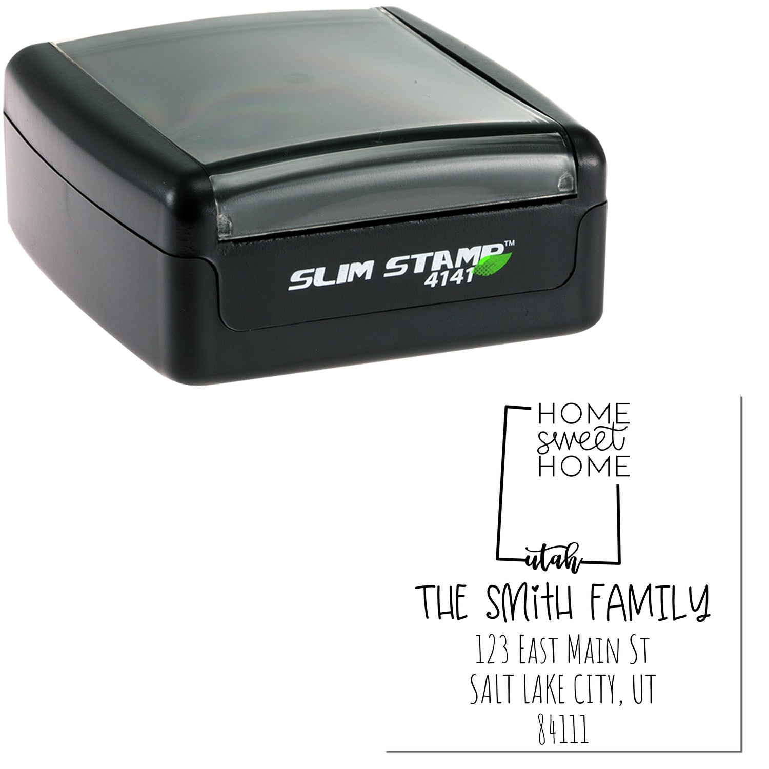 Slim Utah Home Sweet Home Customizable Address Stamper