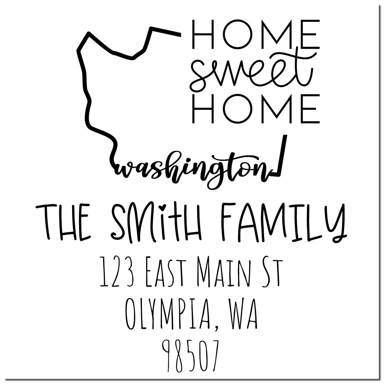 Wood Handle Washington Home Sweet Home Customized New Home Address Stamper