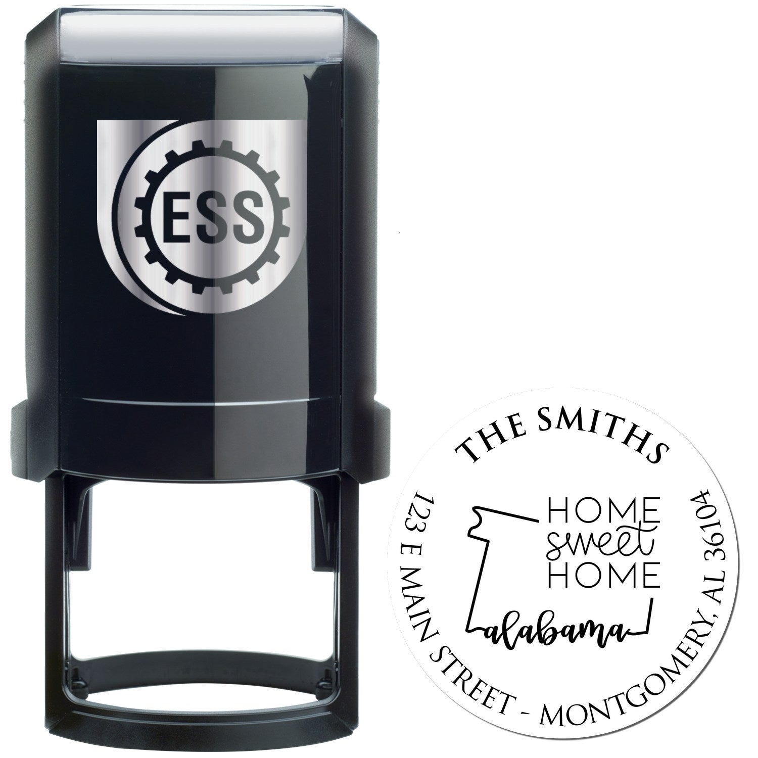 Self-Inking Round Alabama State Home Sweet Home Personalized Home Address For Envelopes Stamper