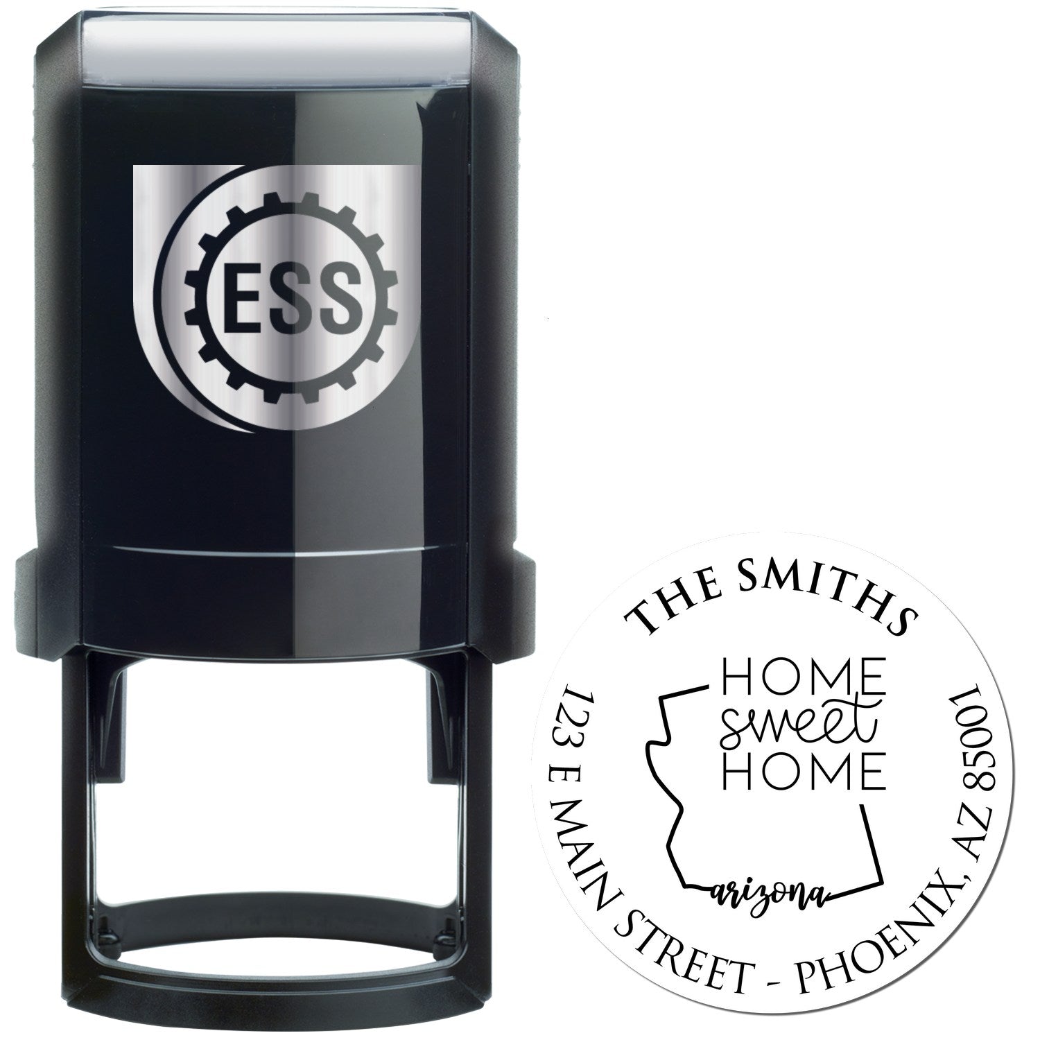 Self-Inking Round Arkansas State Home Sweet Home Personalized Home Address Stamper