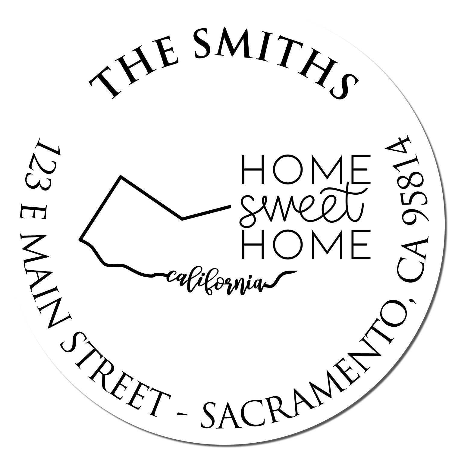 Round PSI California State Home Sweet Home Mail Stamper