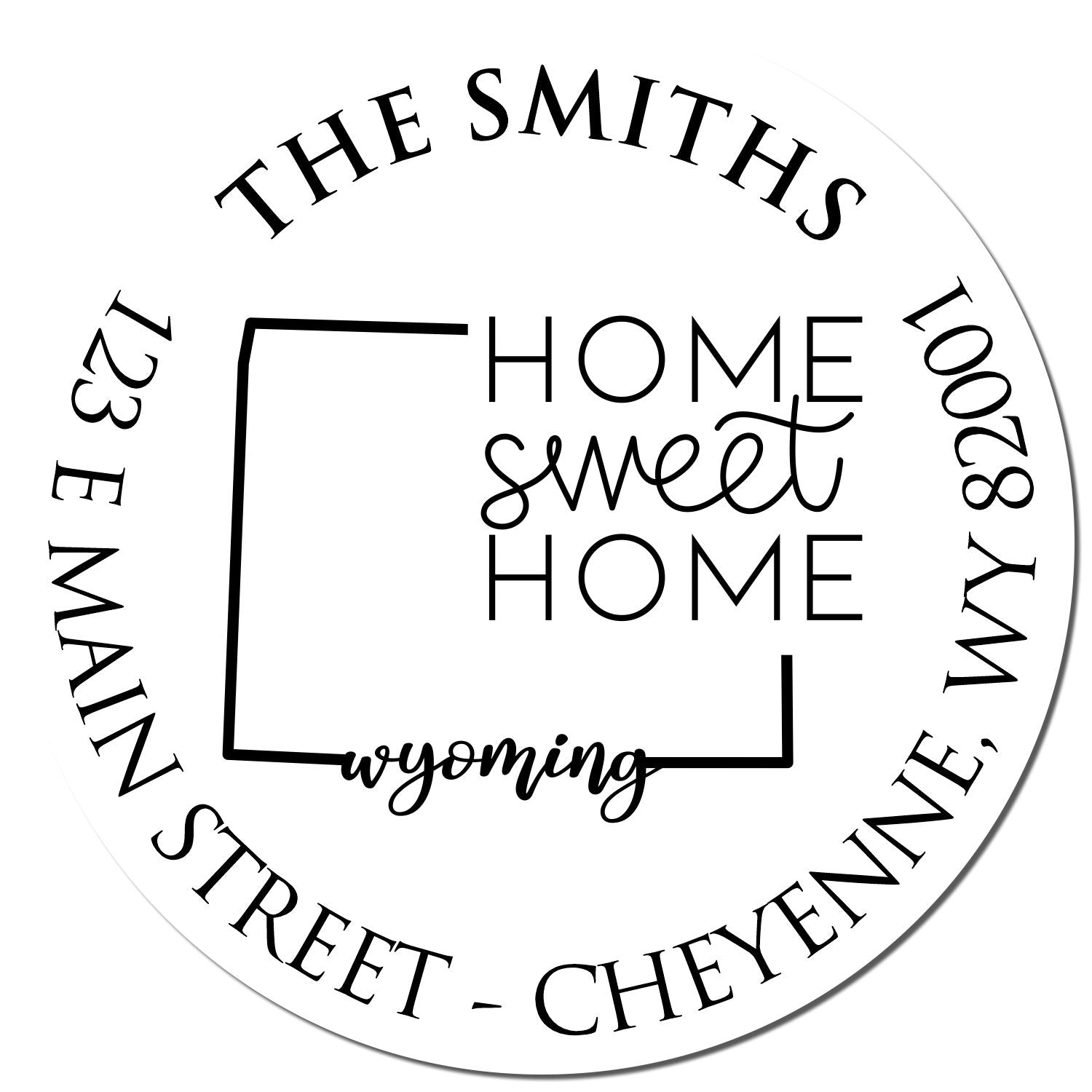 Slim Wyoming State Home Sweet Home New Home Address Stamp