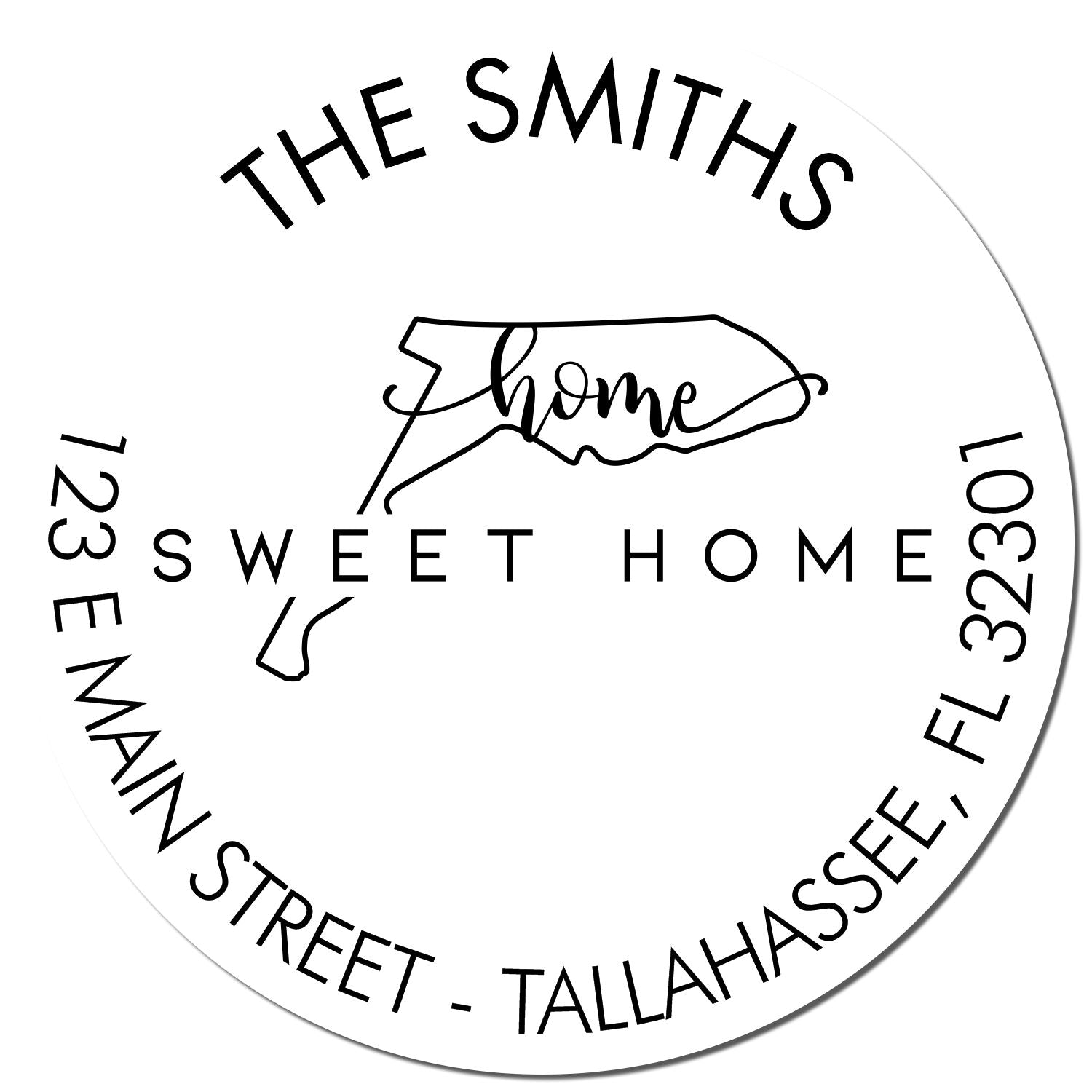 Self-Inking Round Home Sweet Home for Florida Custom Mail Stamp