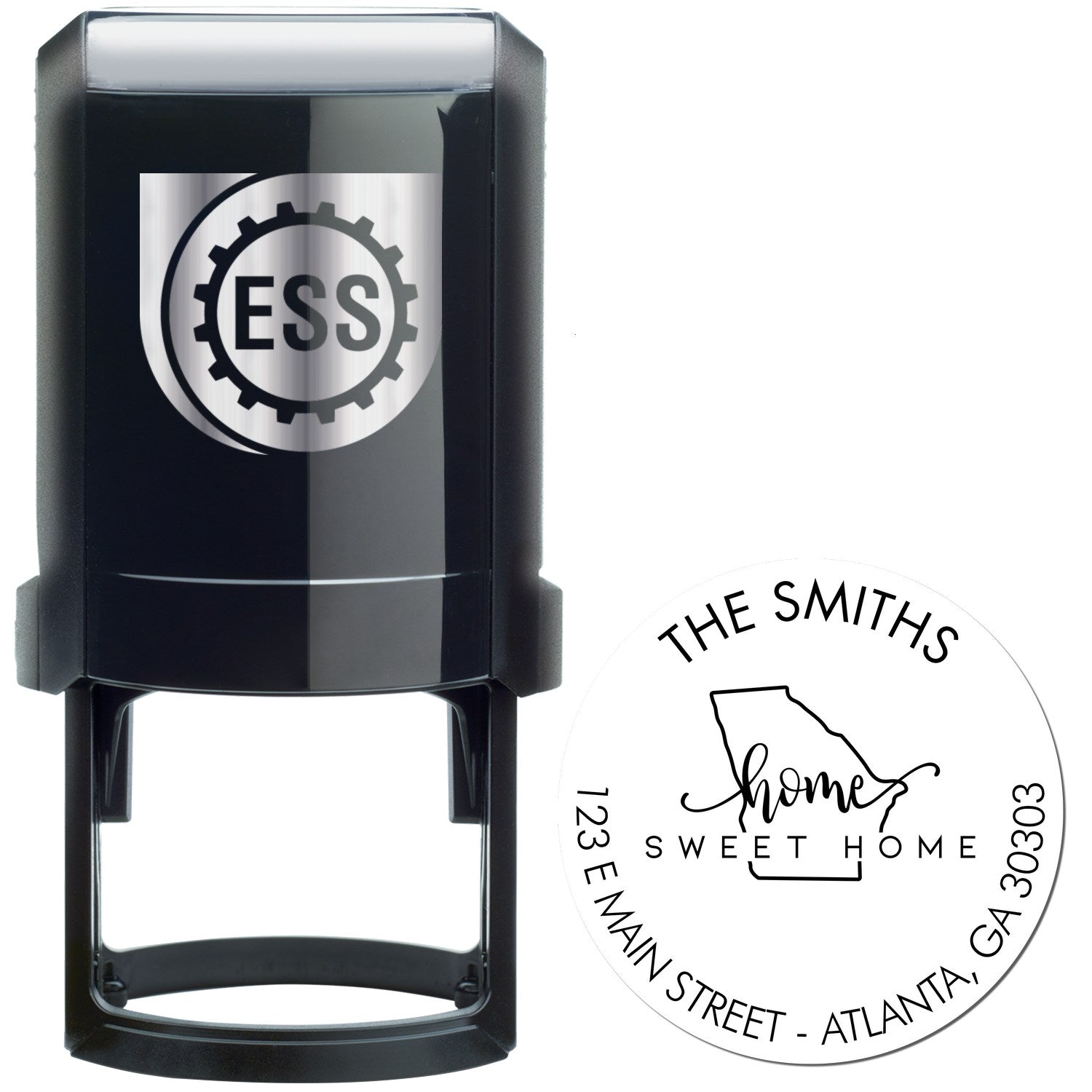 Self-Inking Round Home Sweet Home for Georgia Custom Mail Stamper