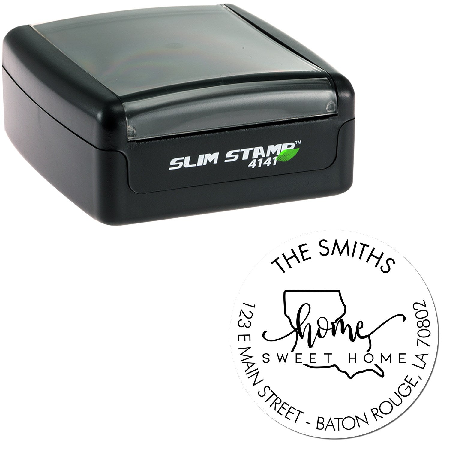 Slim Home Sweet Home for Louisiana Personalized Mail Address Pre-Inked Stamp