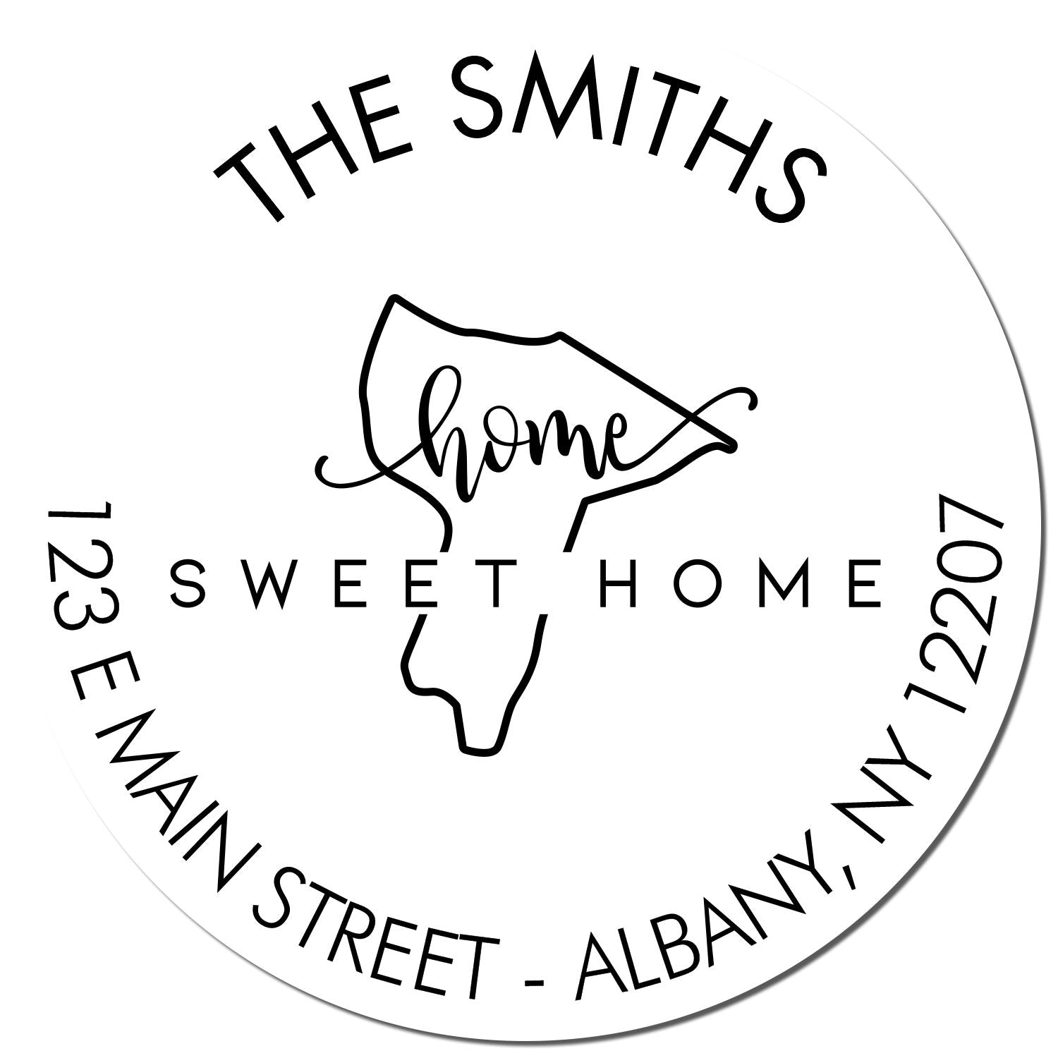 Slim Home Sweet Home for New York Personalized New Address Stamp