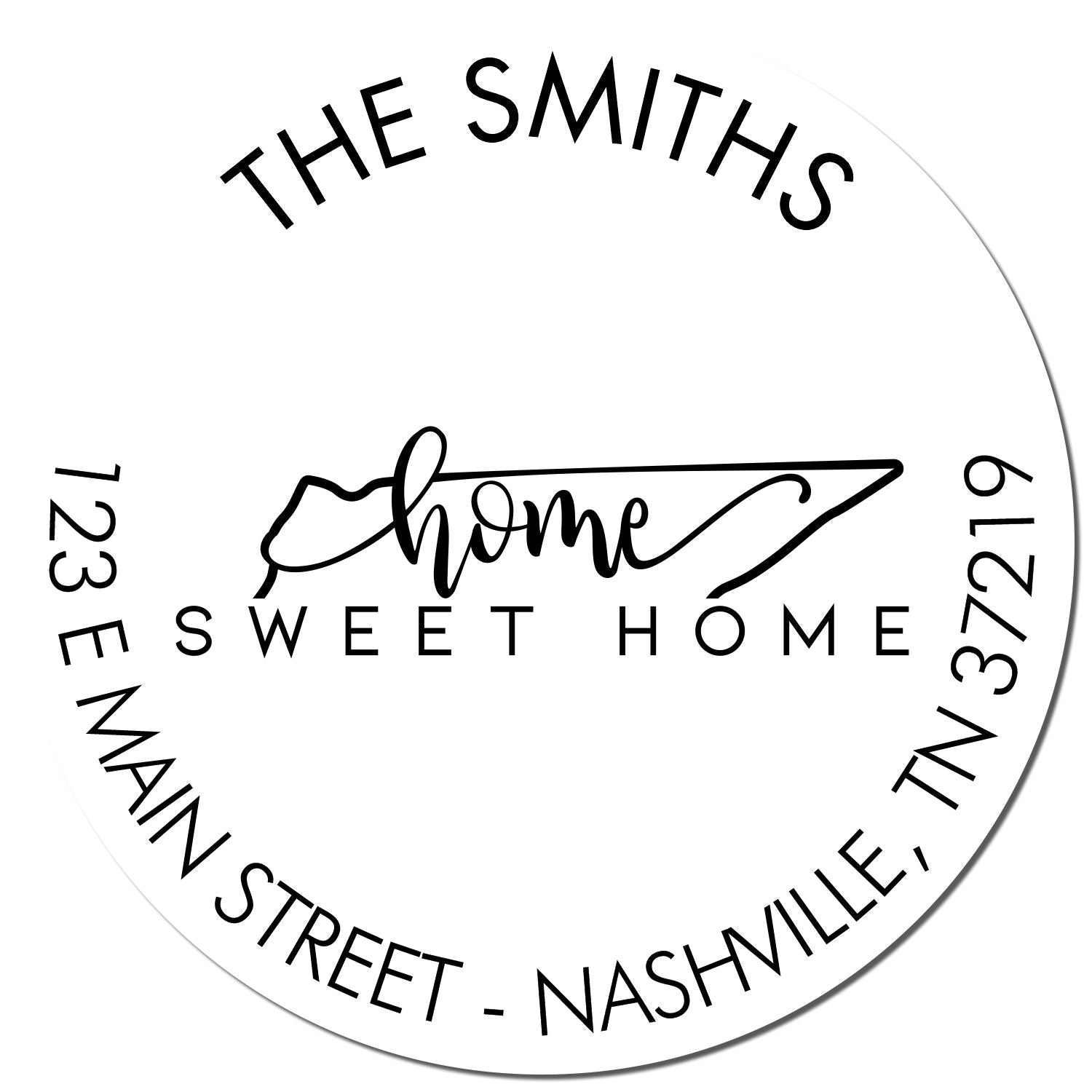 Slim Home Sweet Home for Tennessee Return Address Pre-Inked Stamp