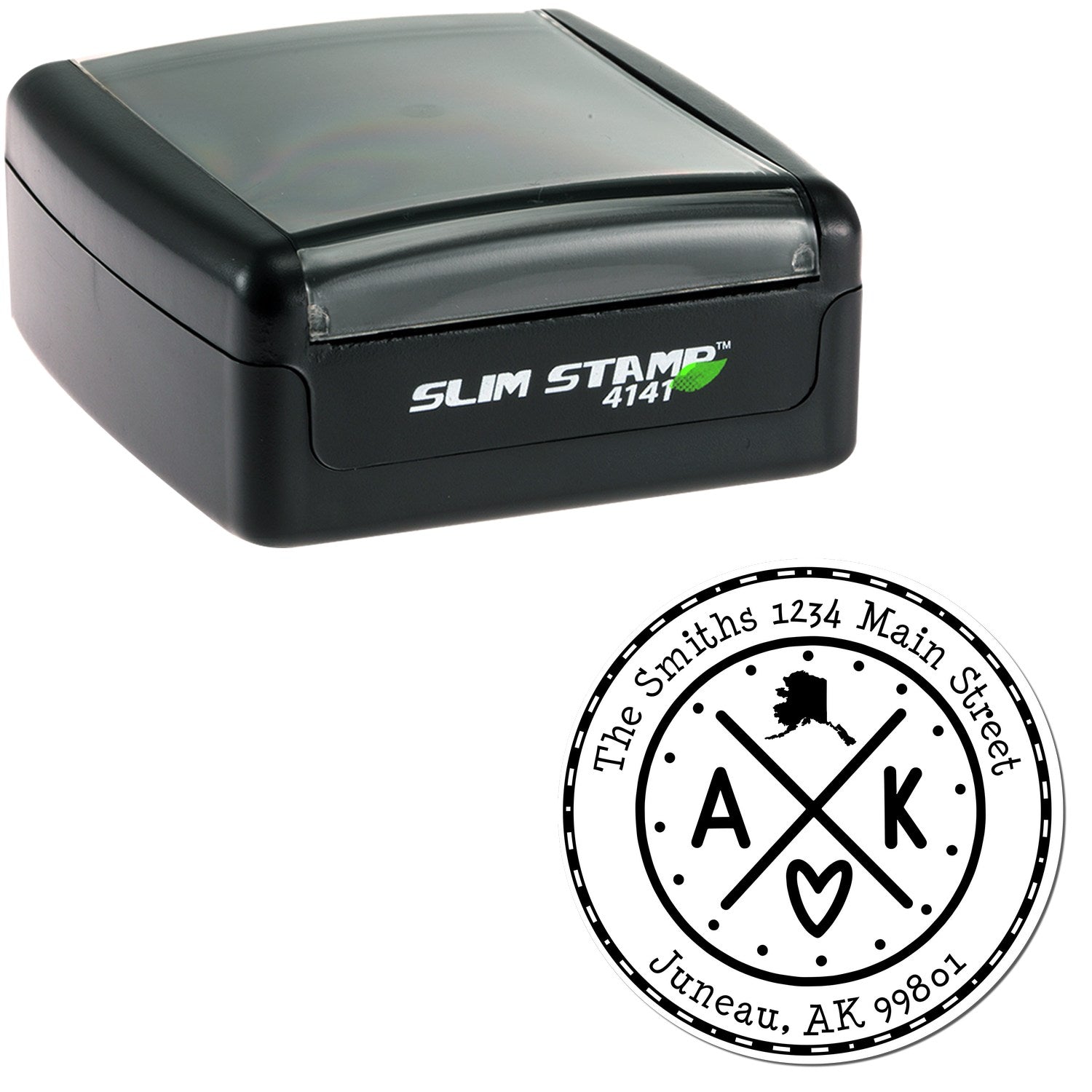 Slim Alaska State Cross Custom Address Label Stamp