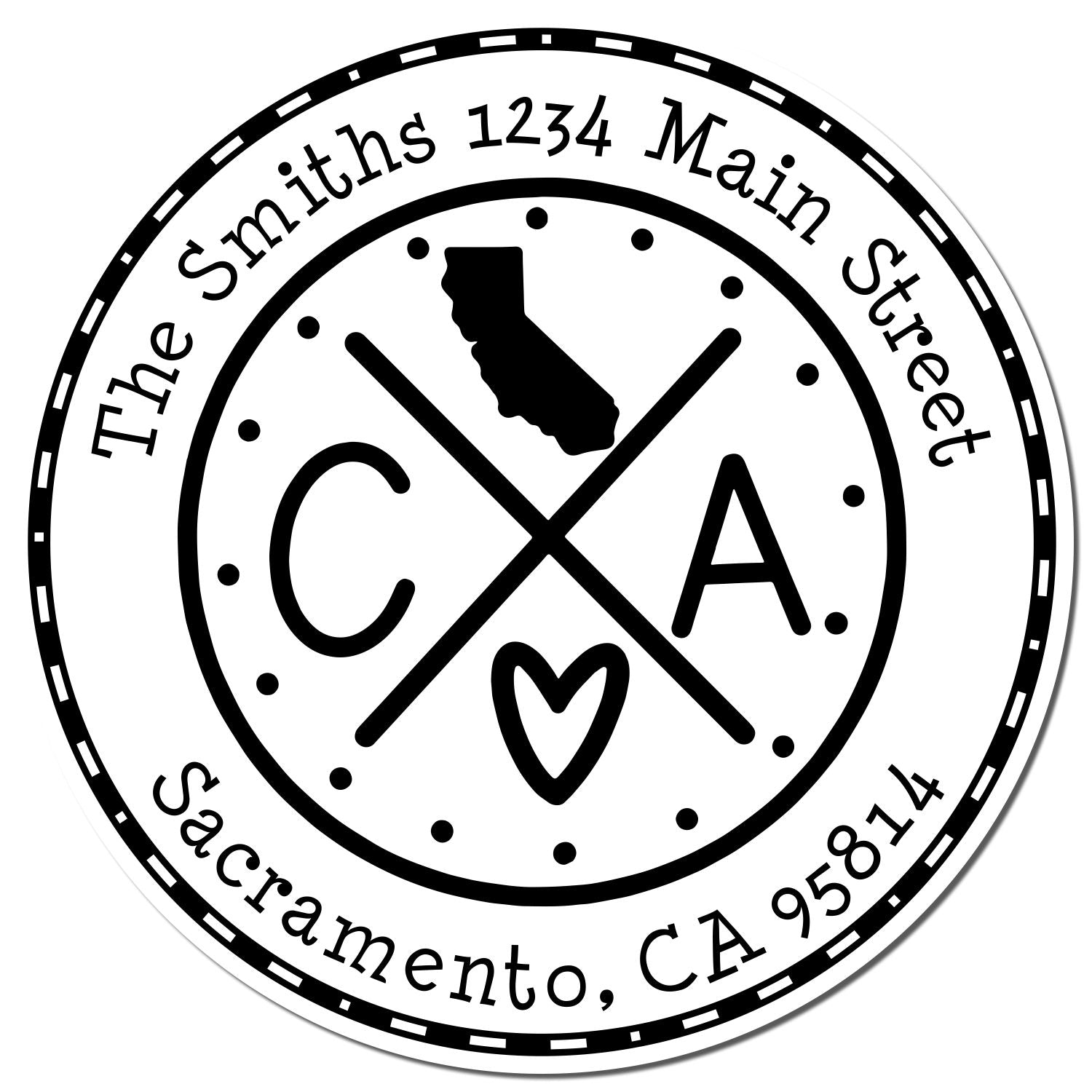 Slim California State Cross Custom Address Return Stamp