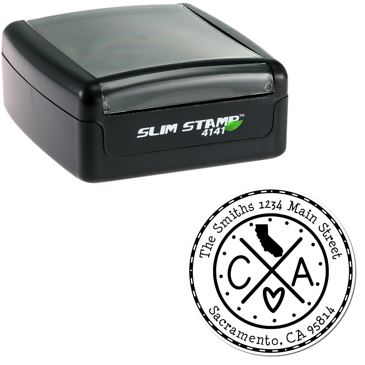 Slim California State Cross Custom Address Return Stamp