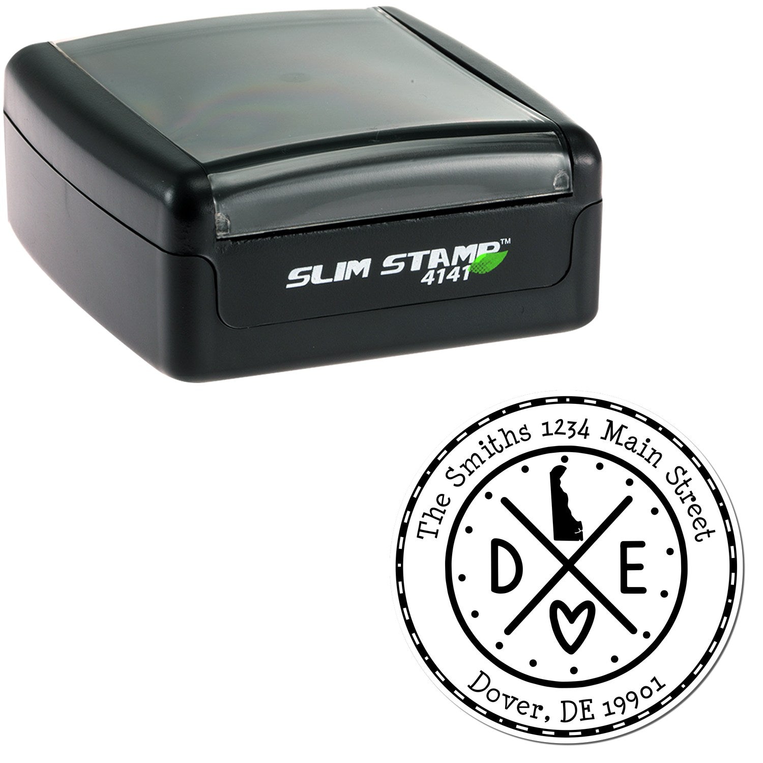 Slim Delaware State Cross Custom Address Stamp