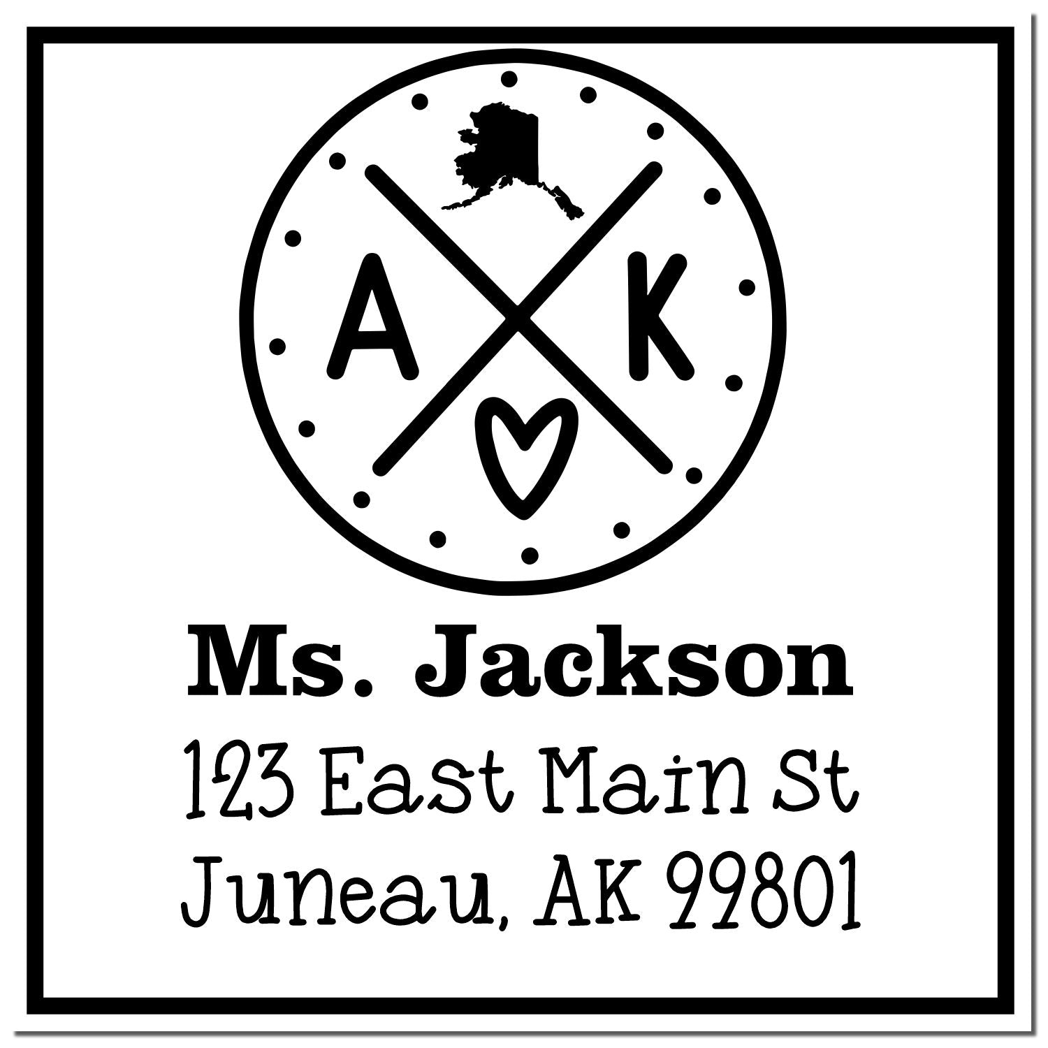 Self-Inking Alaska State Cross Customized Home Address for Envelopes Stamp