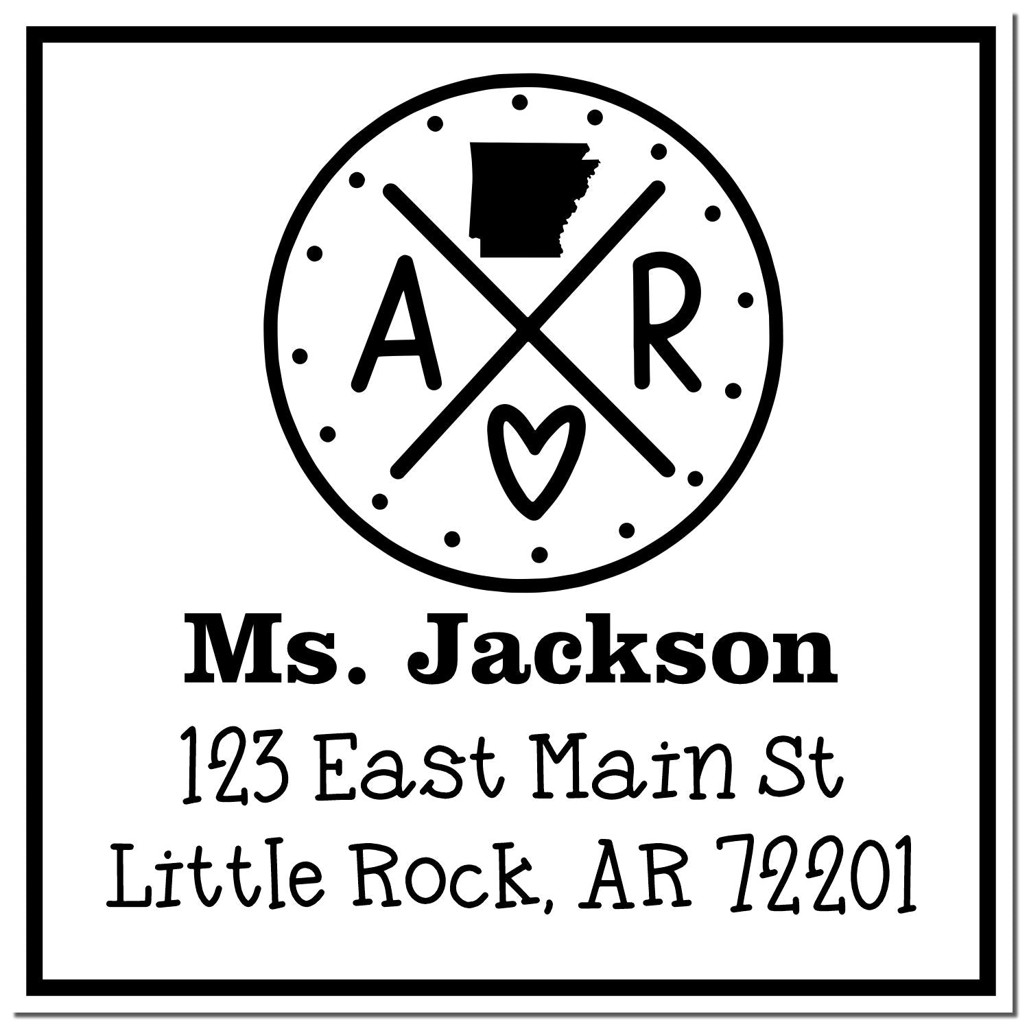 PSI Pre-Inked Arkansas State Cross Customizable Return Address Stamper