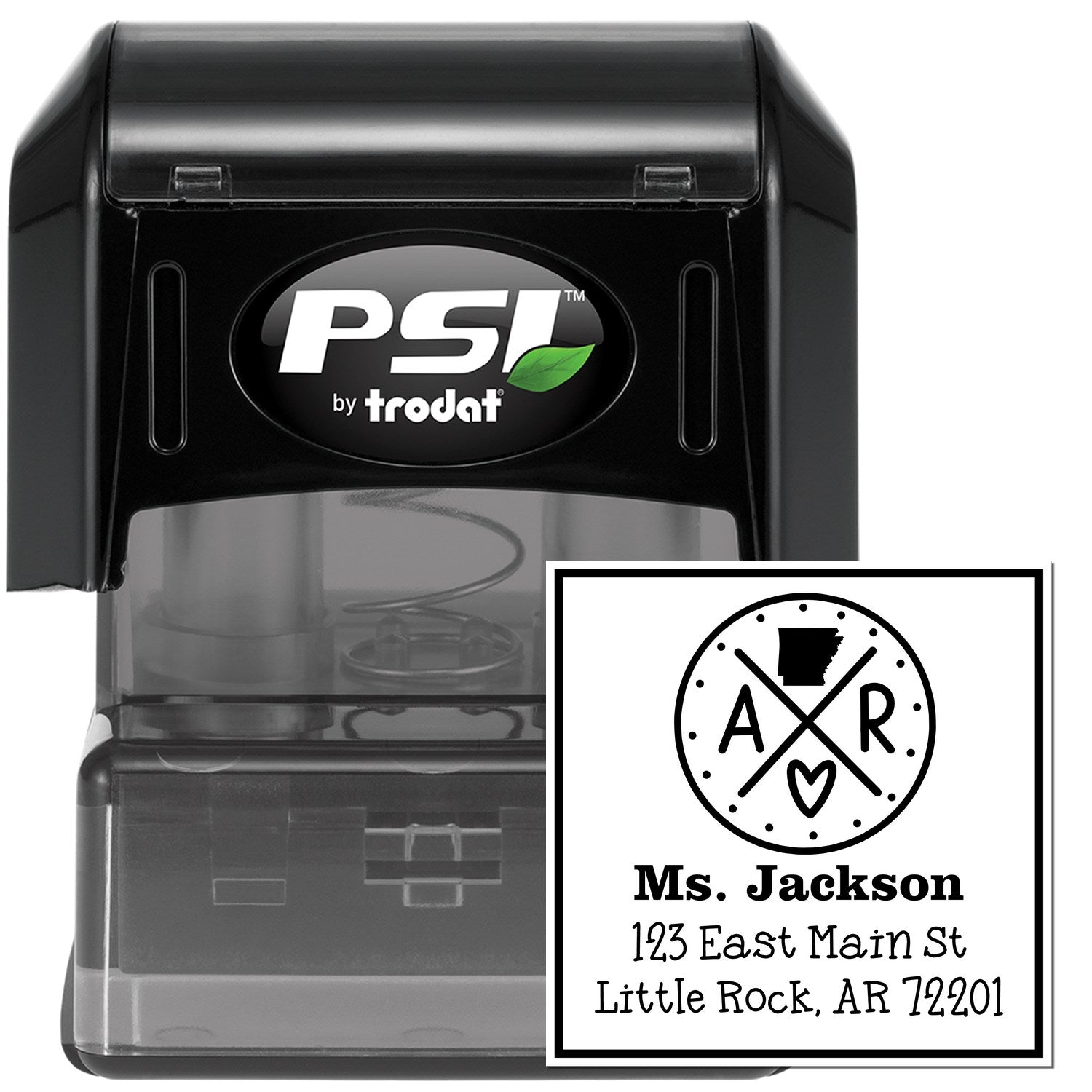 PSI Pre-Inked Arkansas State Cross Customizable Return Address Stamper