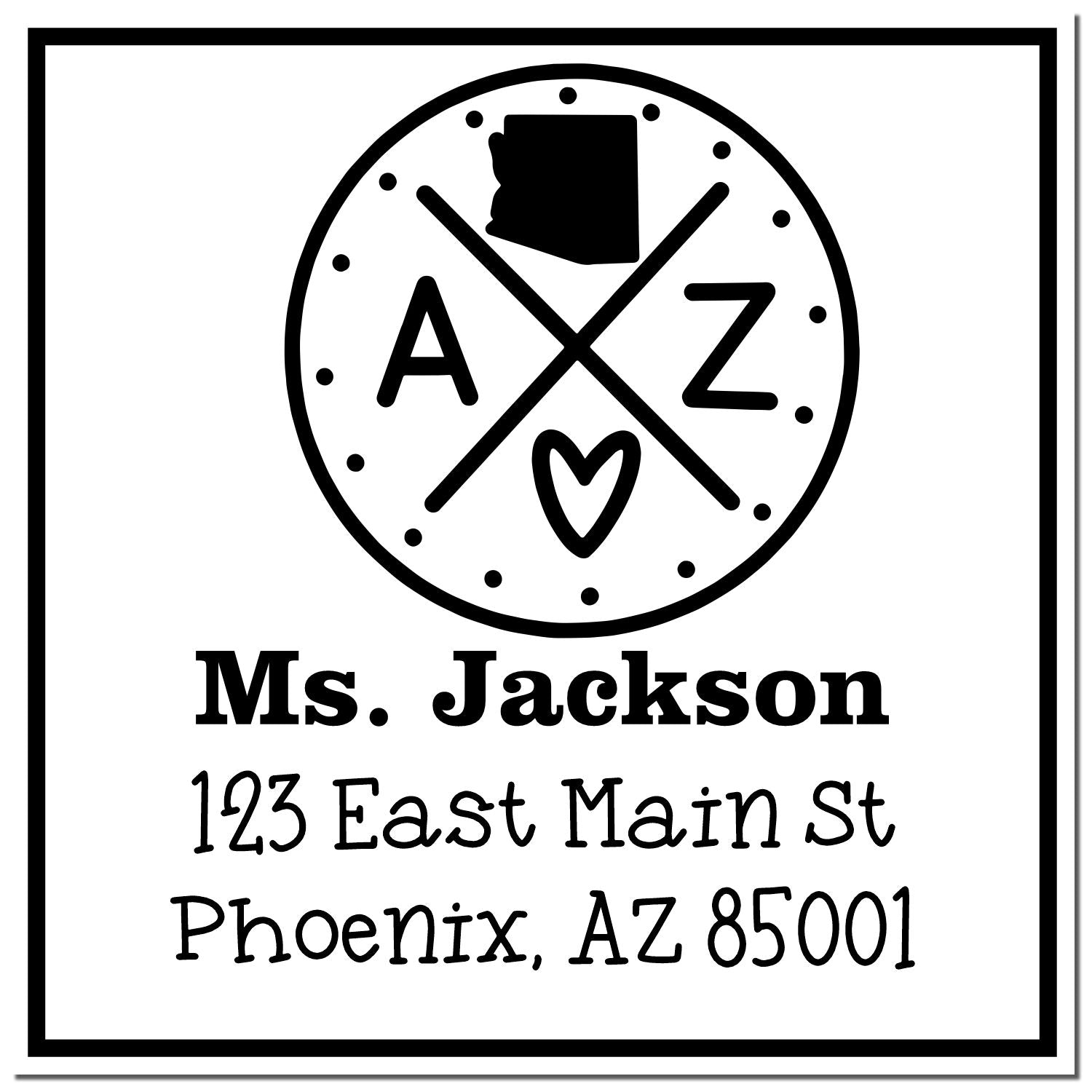 Self-Inking Arizona State Cross Customized Home Address for Envelopes Stamper