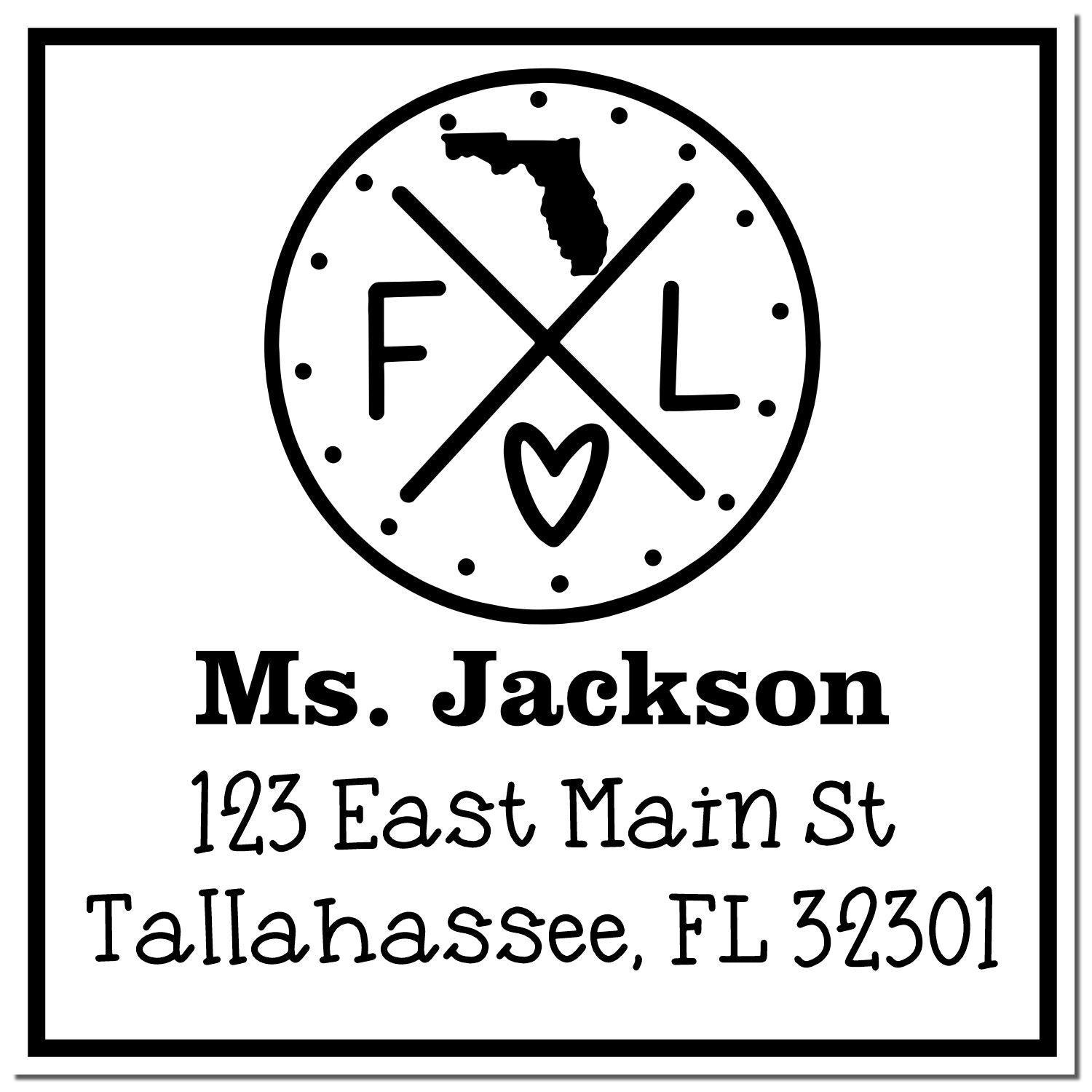 Self-Inking Florida State Cross Customizable Address Stamper