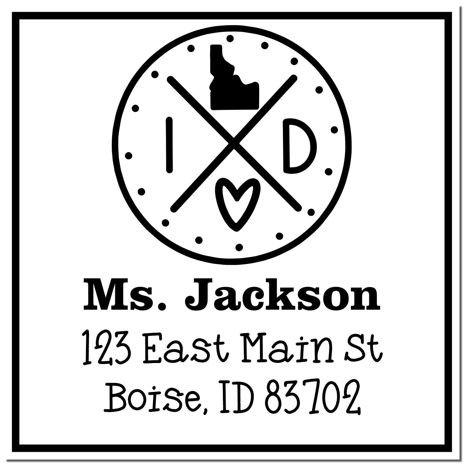 Wood Handle Idaho State Cross Customized Home Address for Envelopes Rubber Stamp