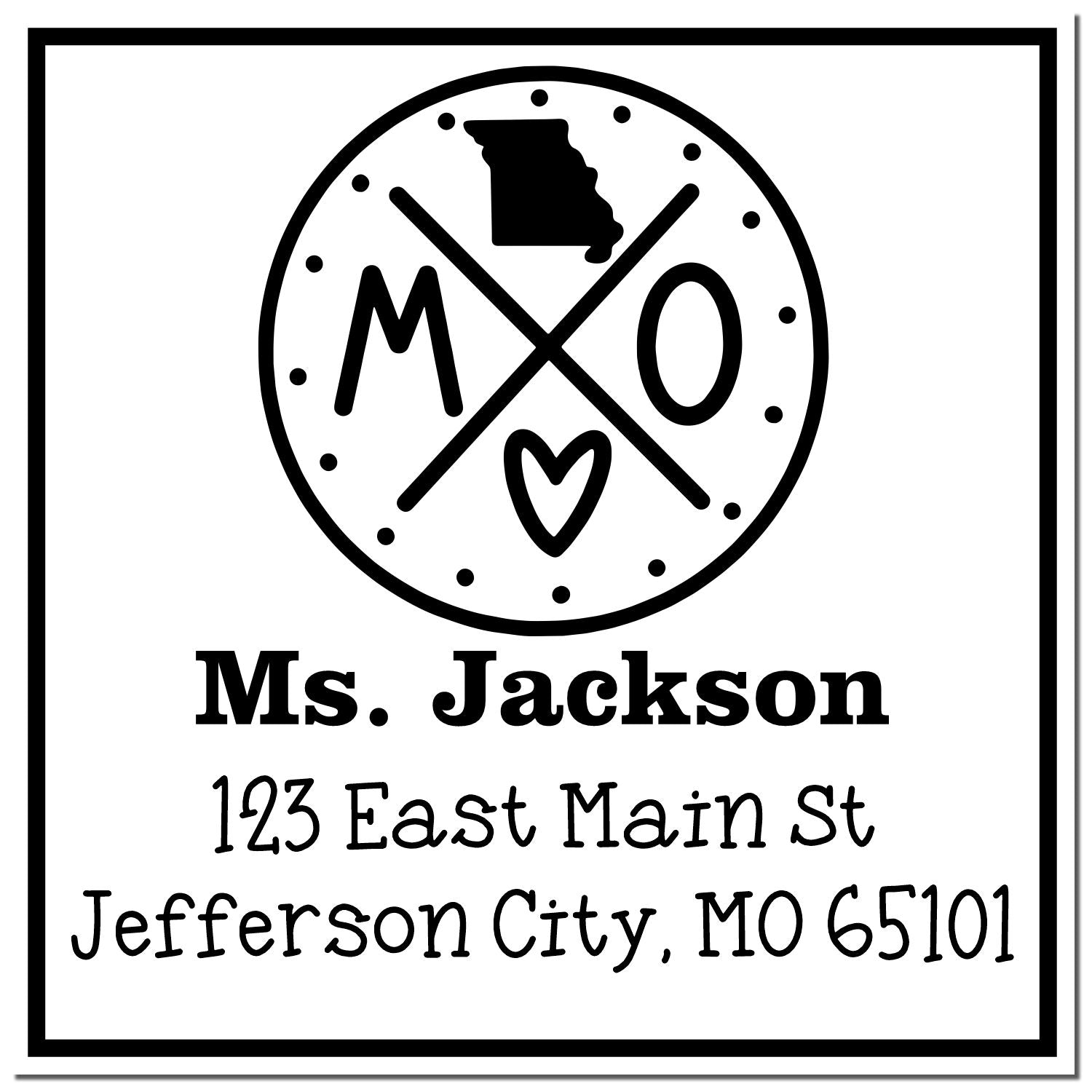 Slim Missouri State Cross Customizable Home Address for Envelopes Stamp