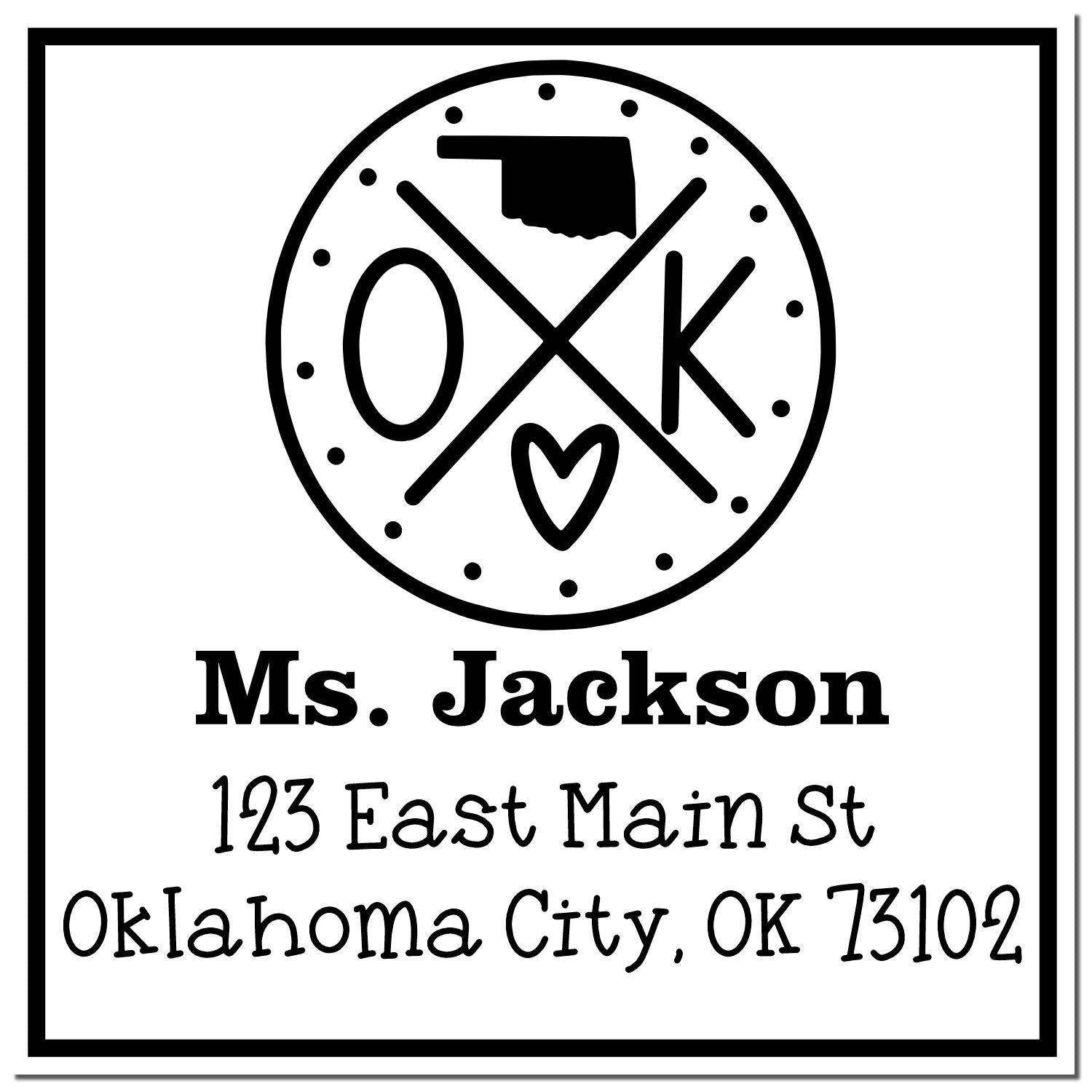 Self-Inking Oklahoma State Cross Customizable Mail Address Stamper