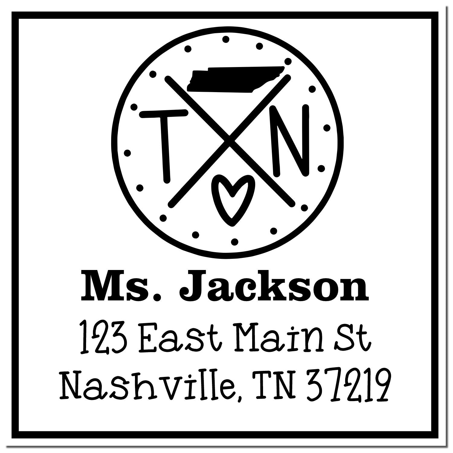 Self-Inking Tennessee State Cross Customizable Home Address for Envelopes Stamper