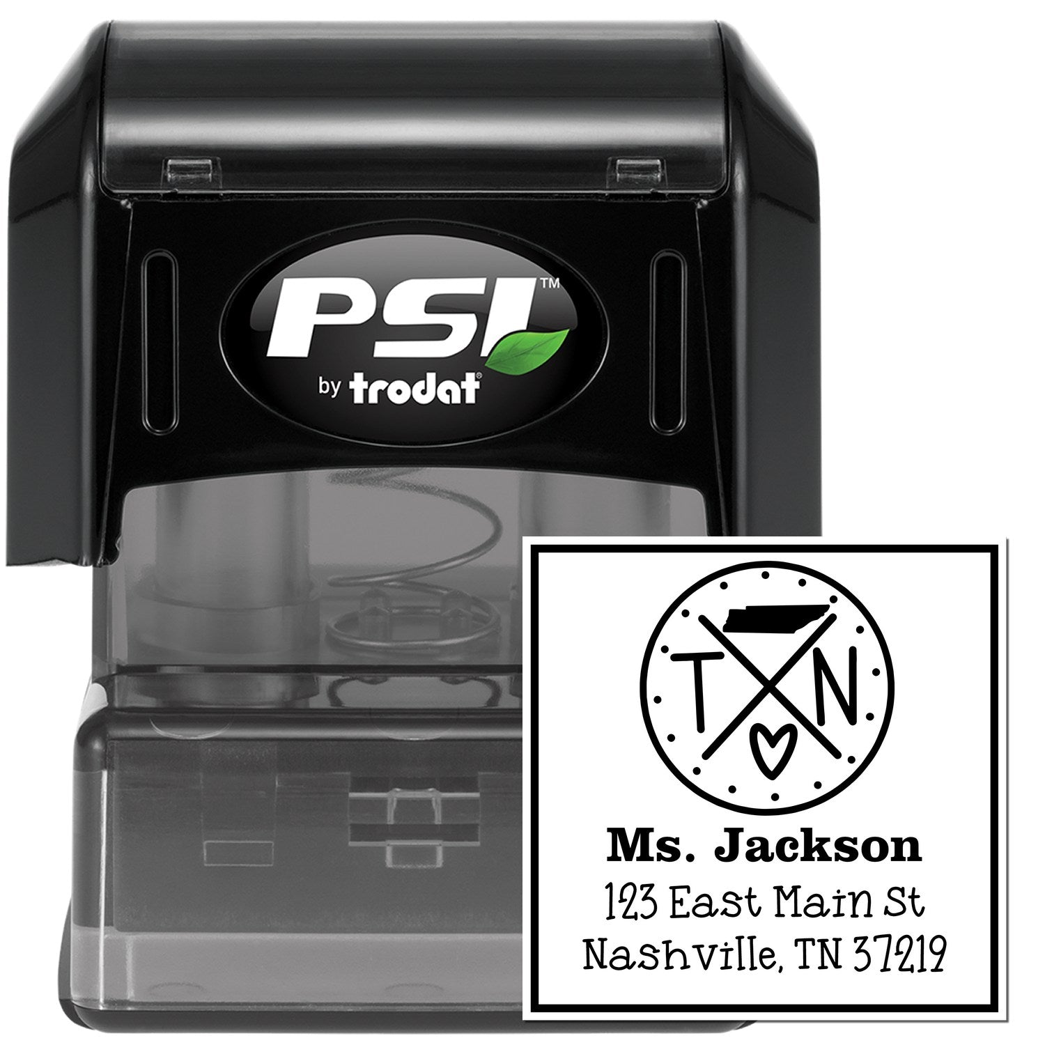 PSI Pre-Inked Tennessee State Cross Custom-Made Return Address Stamp