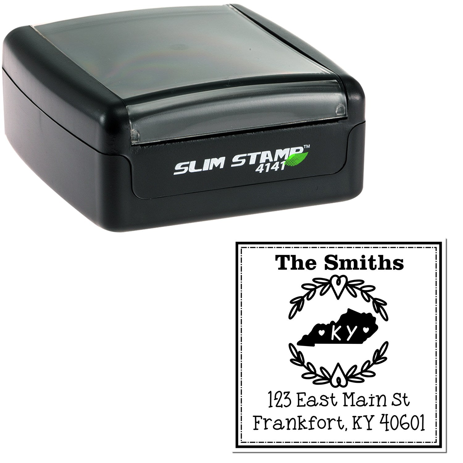 Slim Kentucky State Wreath Custom-Made Address Label Stamper