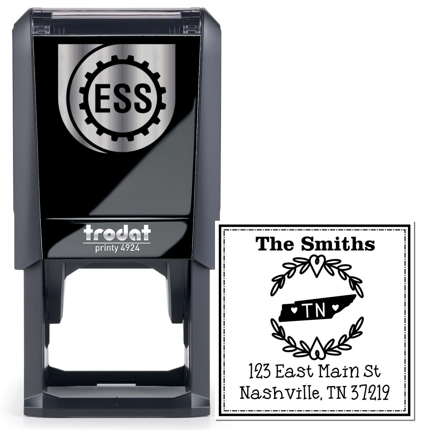 Self-Inking Tennessee State Wreath Personalized Name and Address Stamper