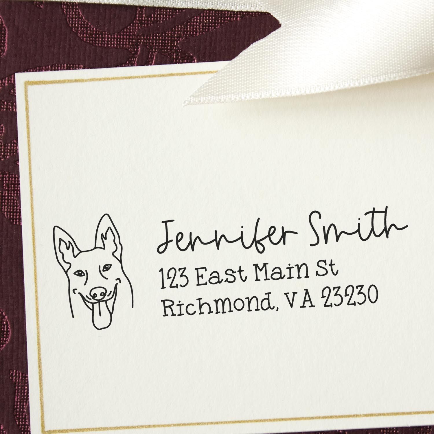 Belgian Malinois Dog Address Stamp Pre-Inked