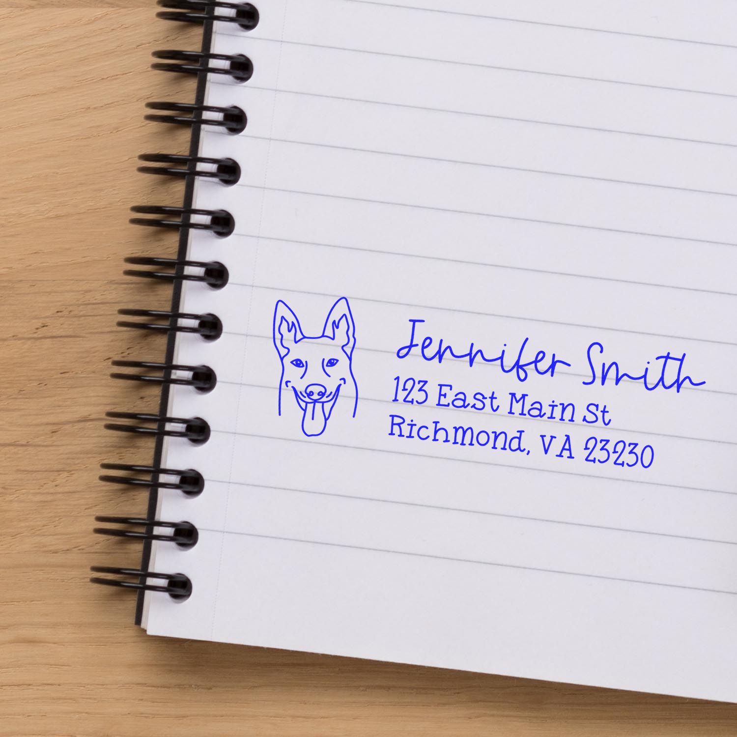 Self-Inking Belgian Malinois Dog Outline Return Address Stamp Personalized