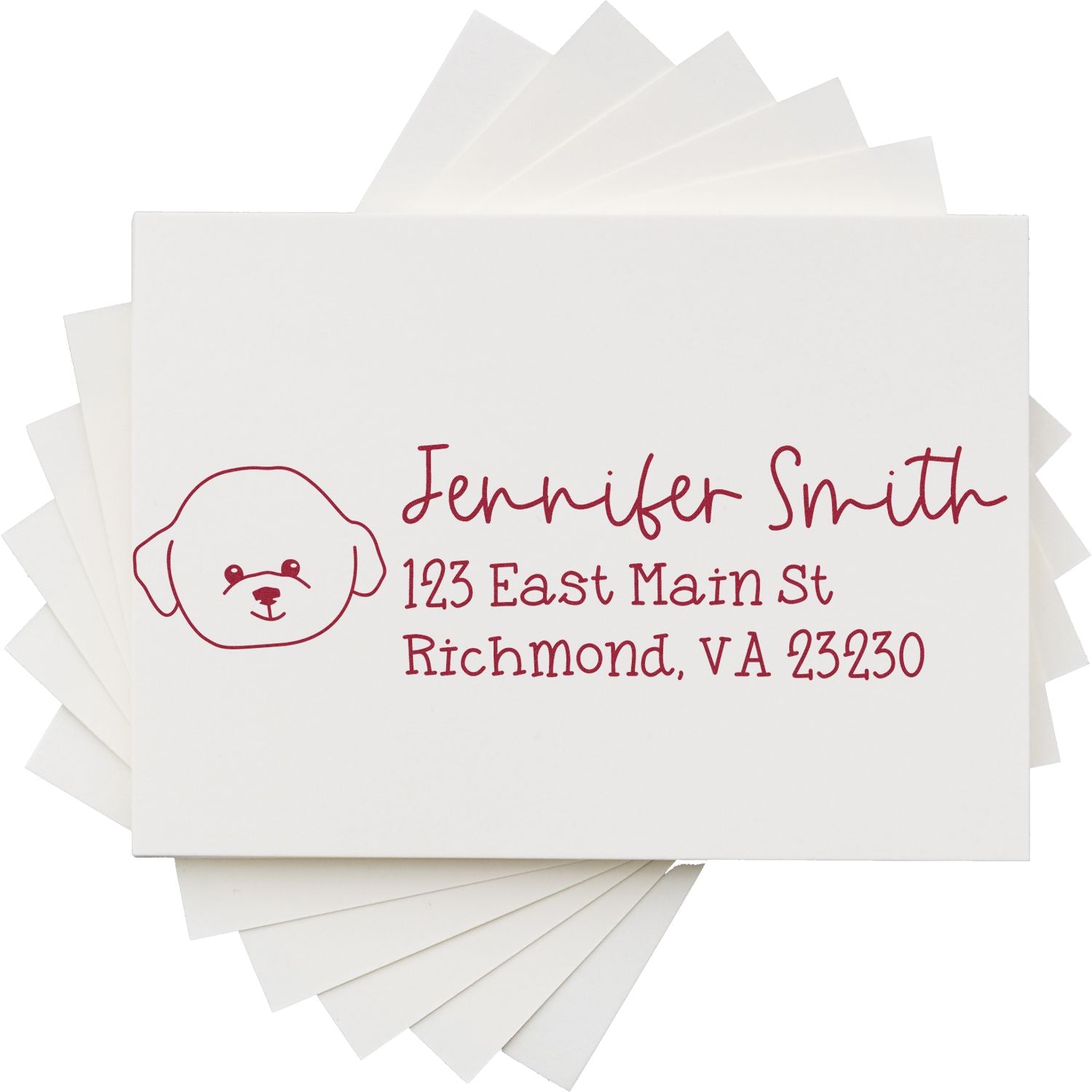 Self-Inking Bichon Dog Outline Return Address Stamp Personalized