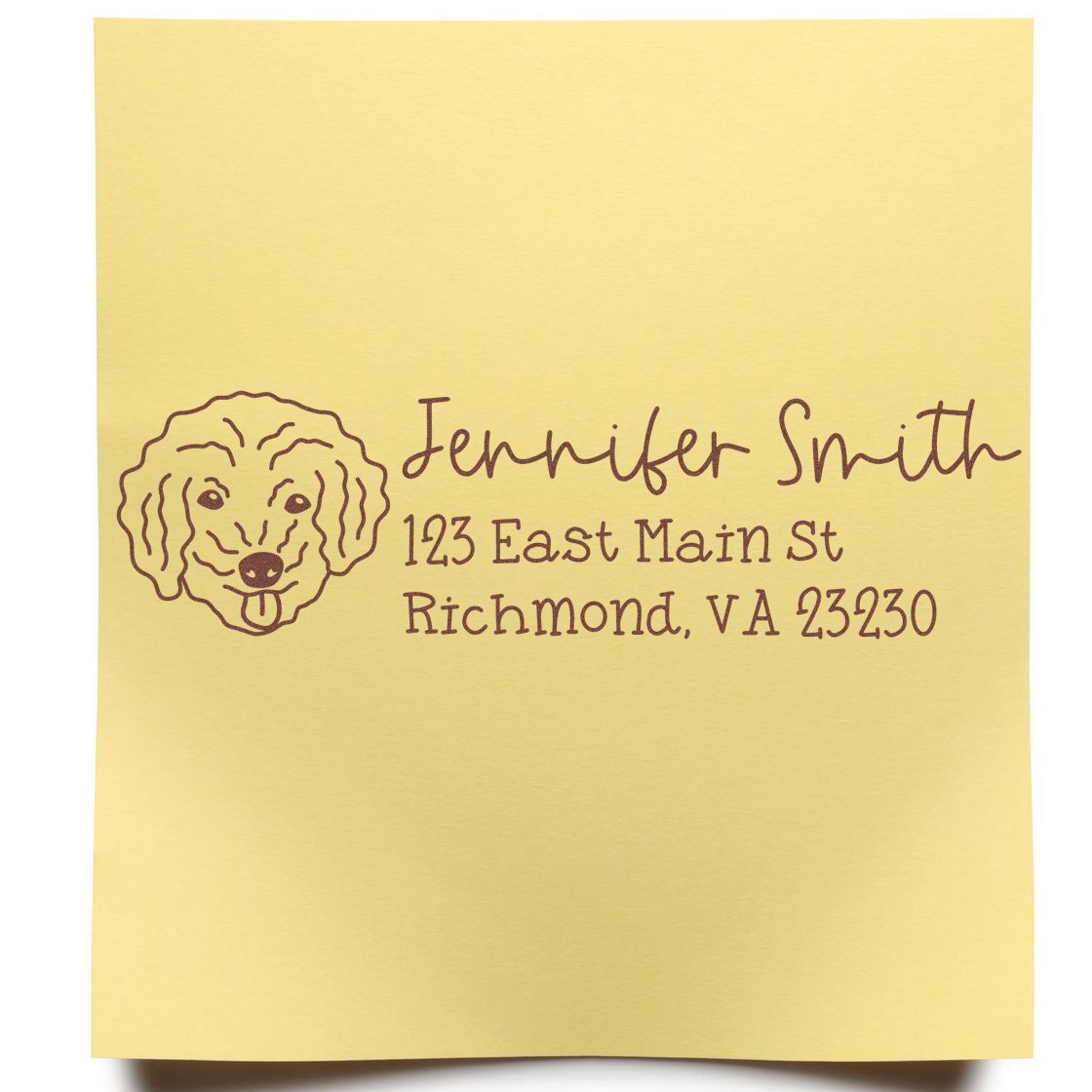 Wood Handle Bichon Poo Dog Address Stamp Custom