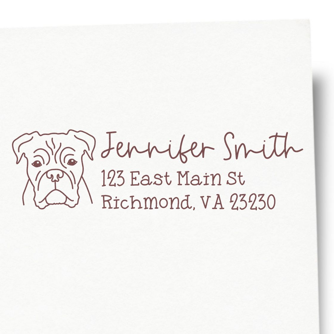 Boxer Dog Address Stamp Pre-Inked