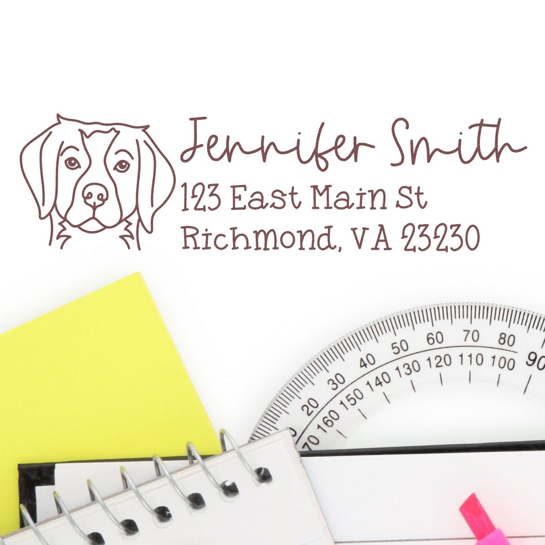 Brittany Spaniel Dog Address Stamp Pre-Inked